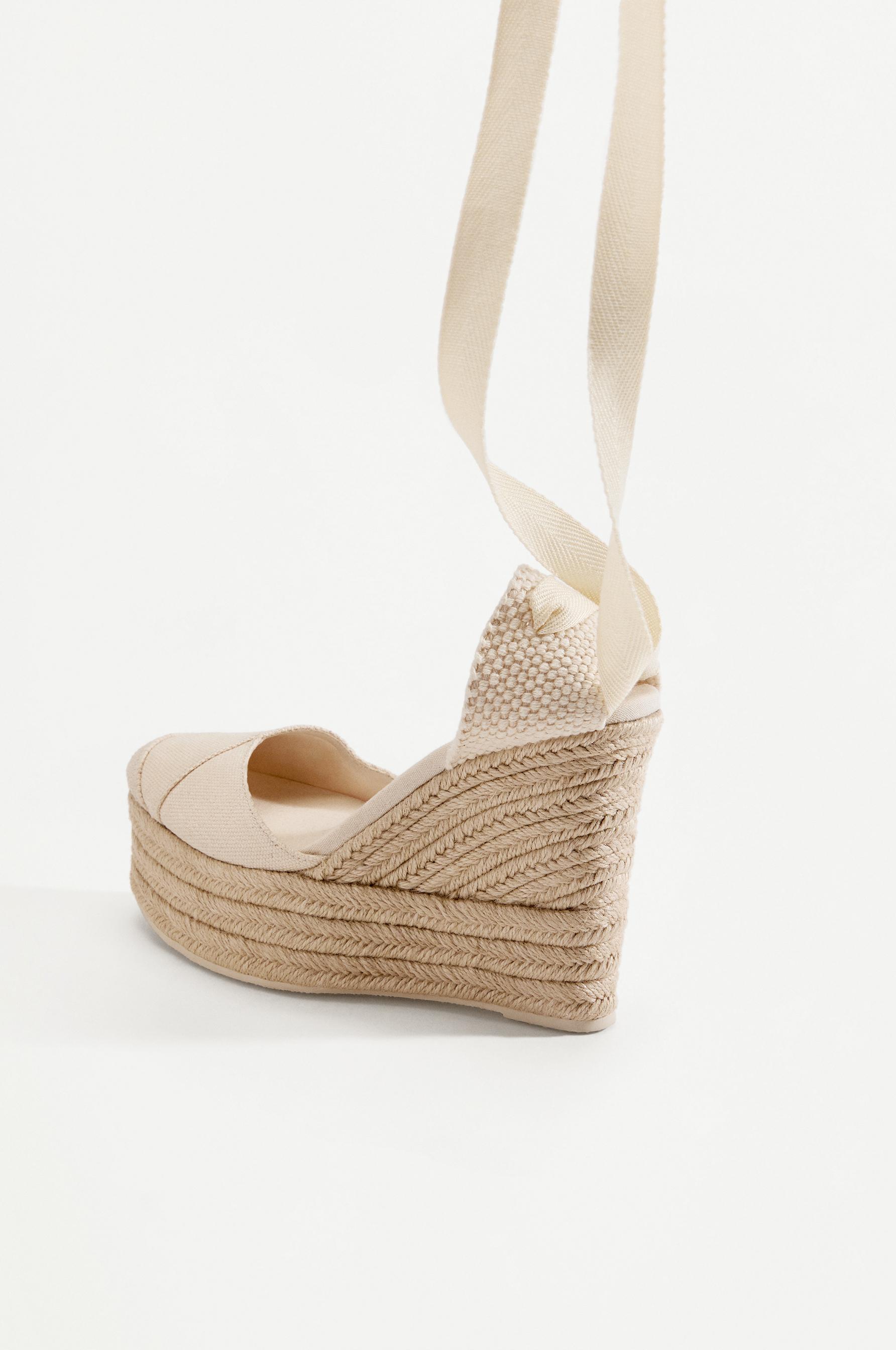Platform jute wedge — ECRU
