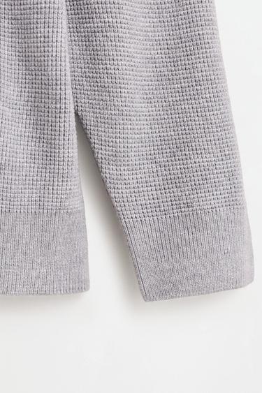 Waffle-knit sweater — GREY MARL 5