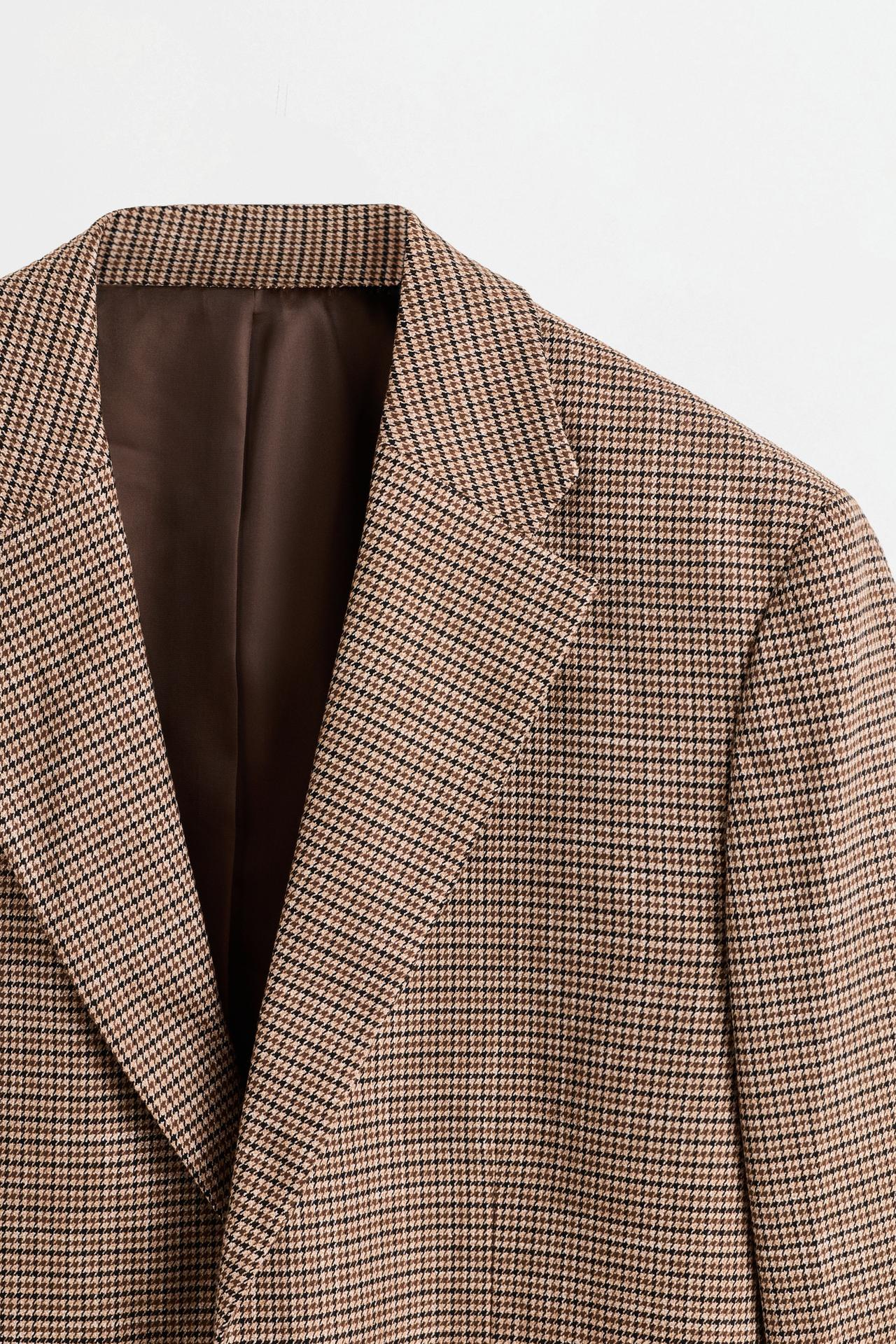 Printed blazer — BEIGE