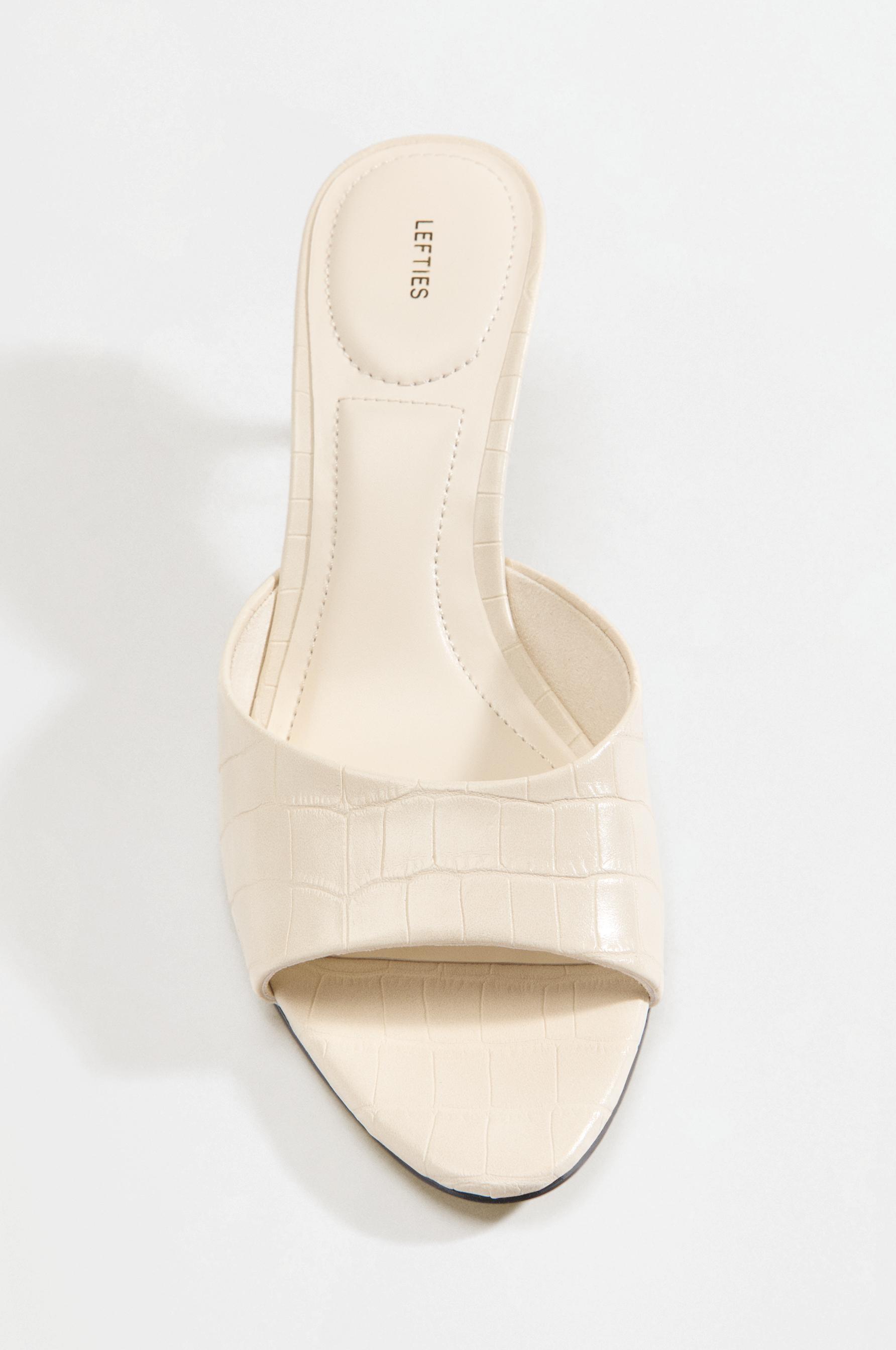 Heeled mule sandals — ECRU