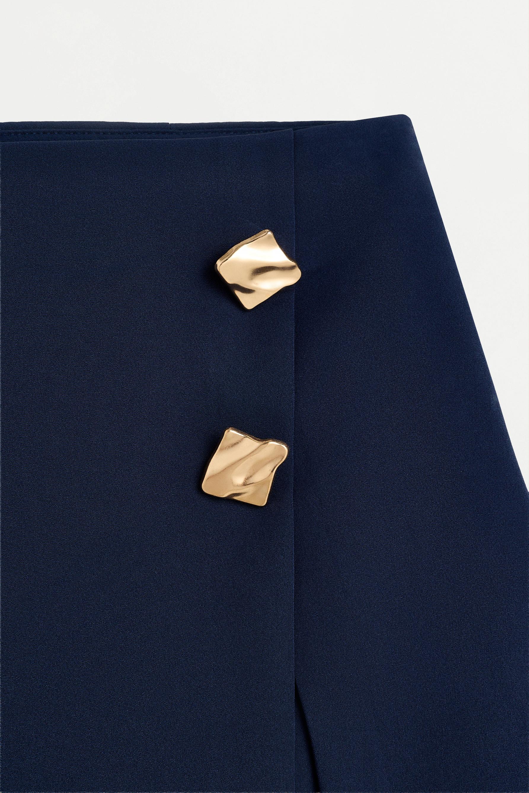 Skort with gold buttons — NAVY