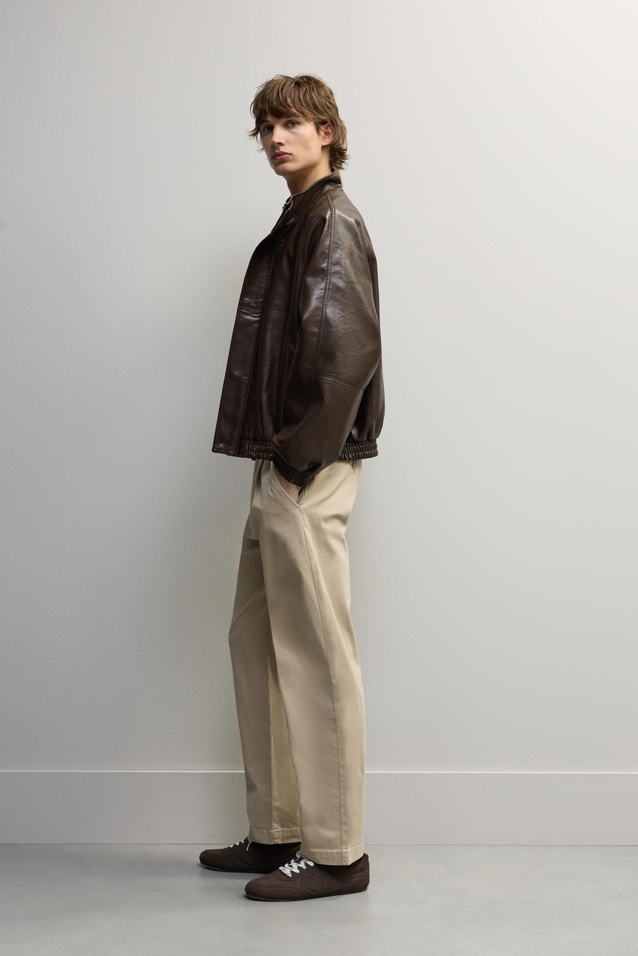 Relaxed fit chino trousers — BEIGE