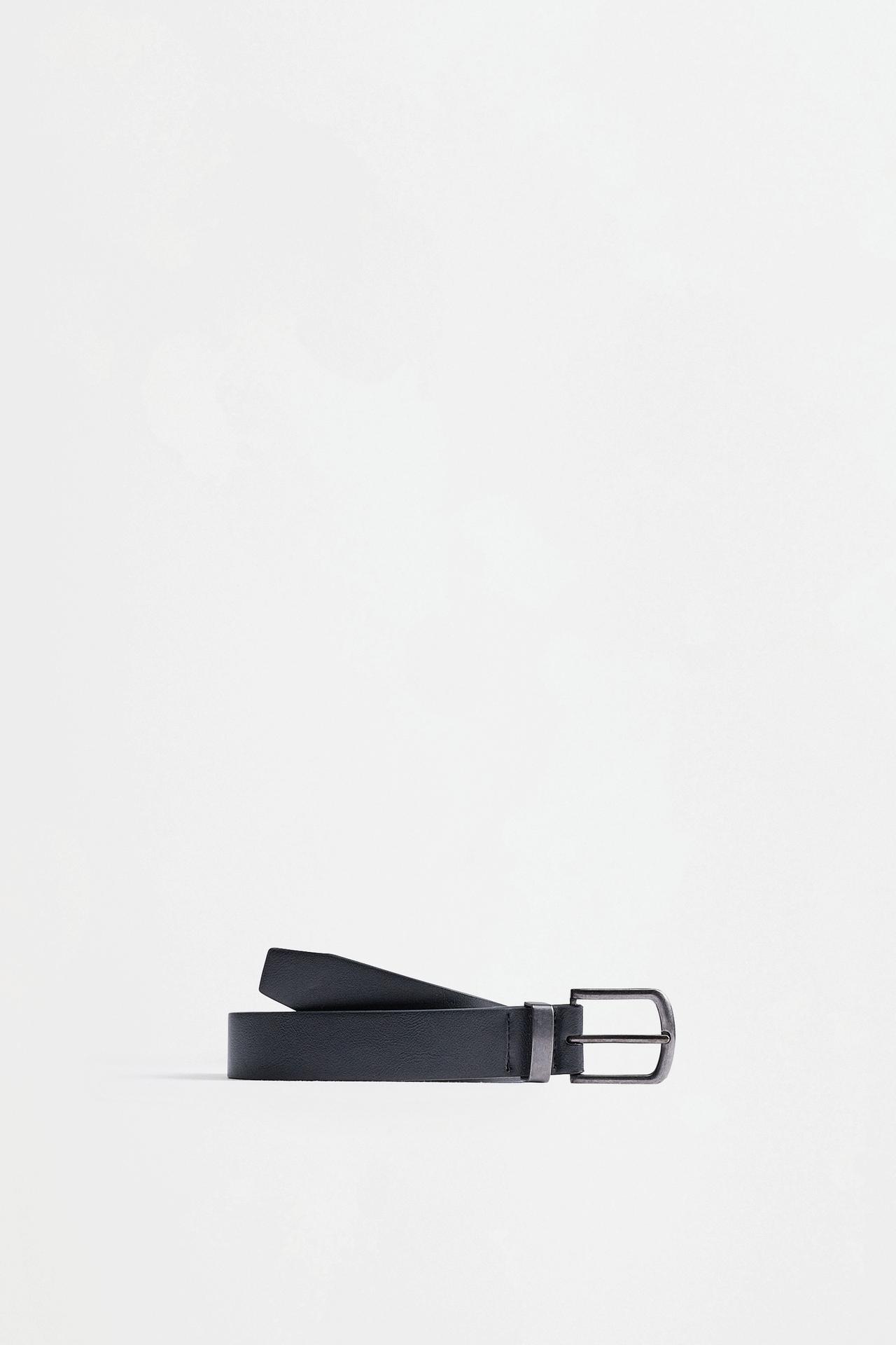 Leather-effect belt — BLACK
