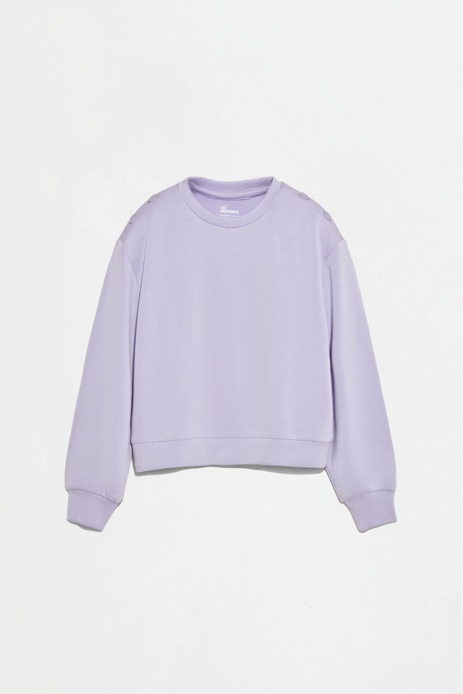 Viscose sweatshirt with buttons — DARK MULBERRY