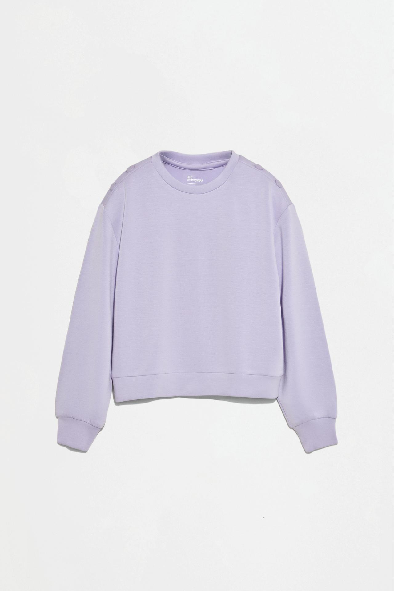 Viscose sweatshirt with buttons — DARK MULBERRY