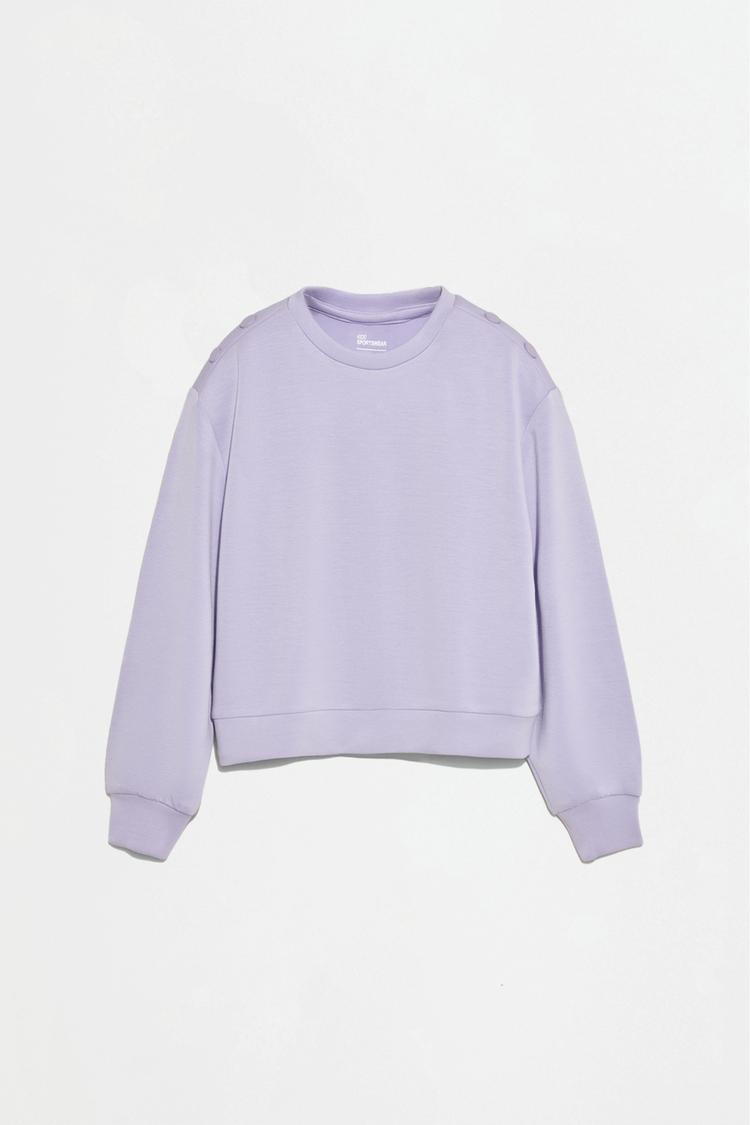 Viscose sweatshirt with buttons — DARK MULBERRY