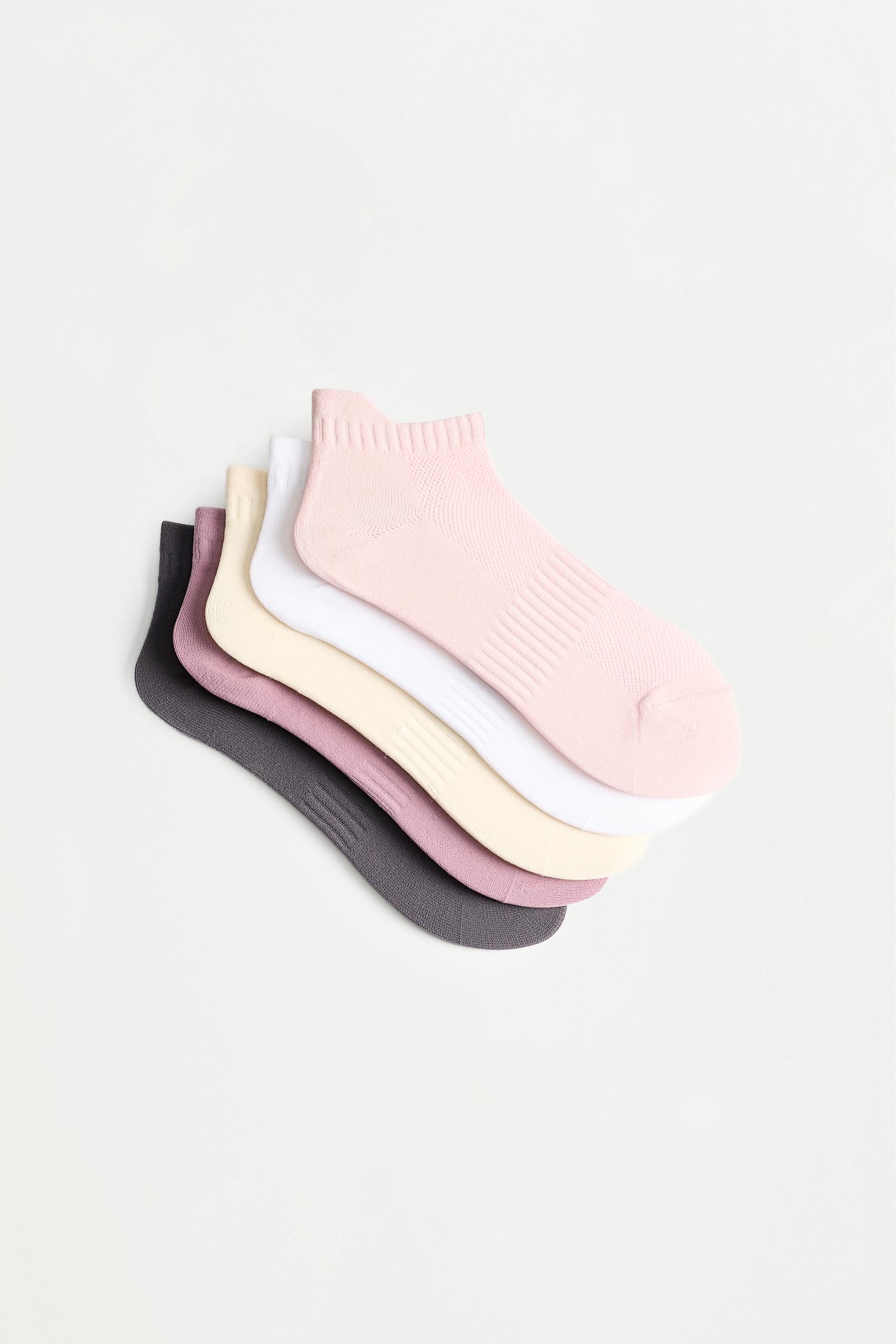 Sports ankle socks (5-pack) — MAUVE PINK