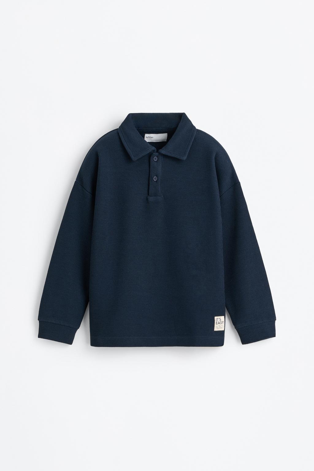 Plain polo collar sweatshirt