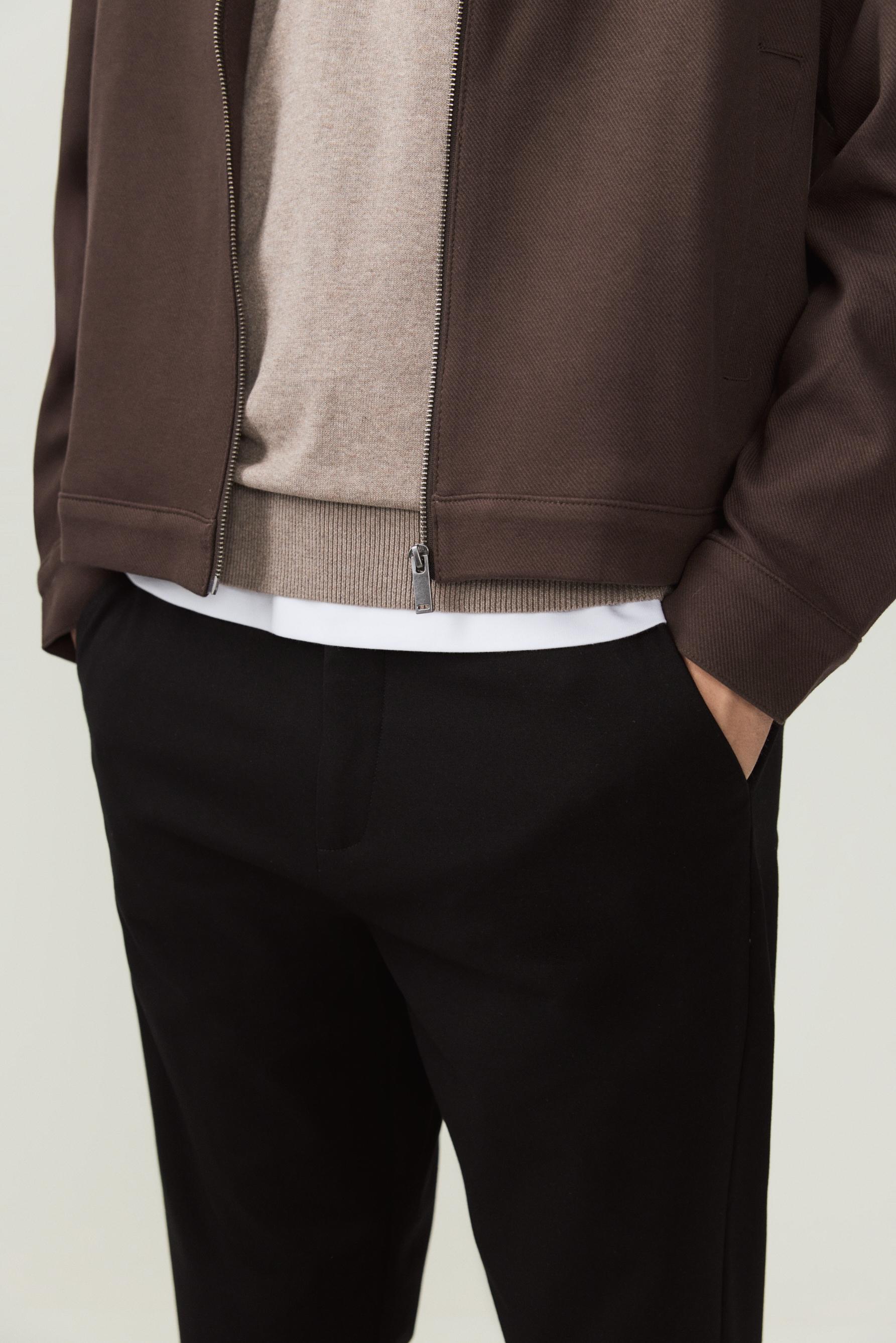 Tailored slim fit trousers — BLACK