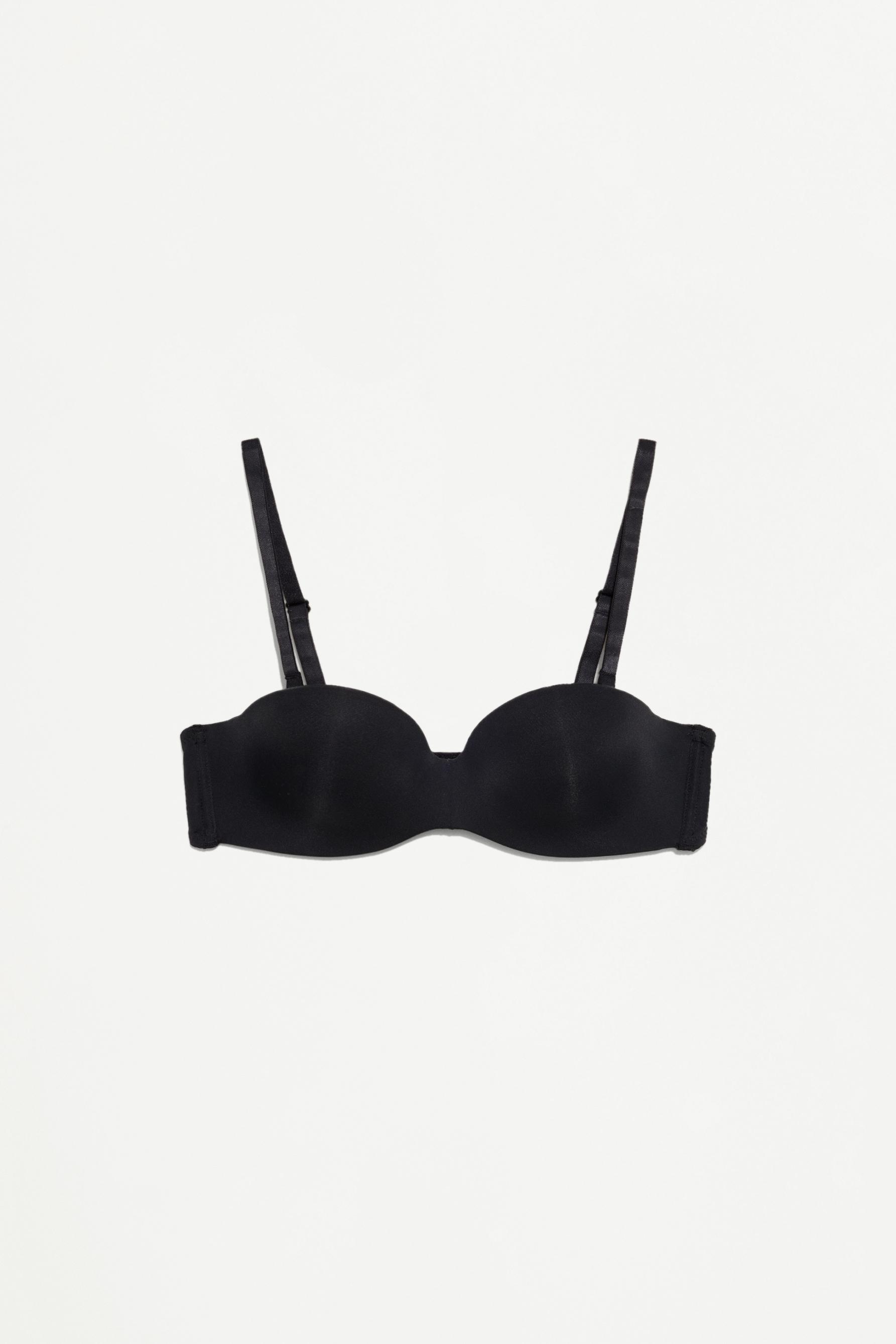 Bandeau push-up bra — BLACK