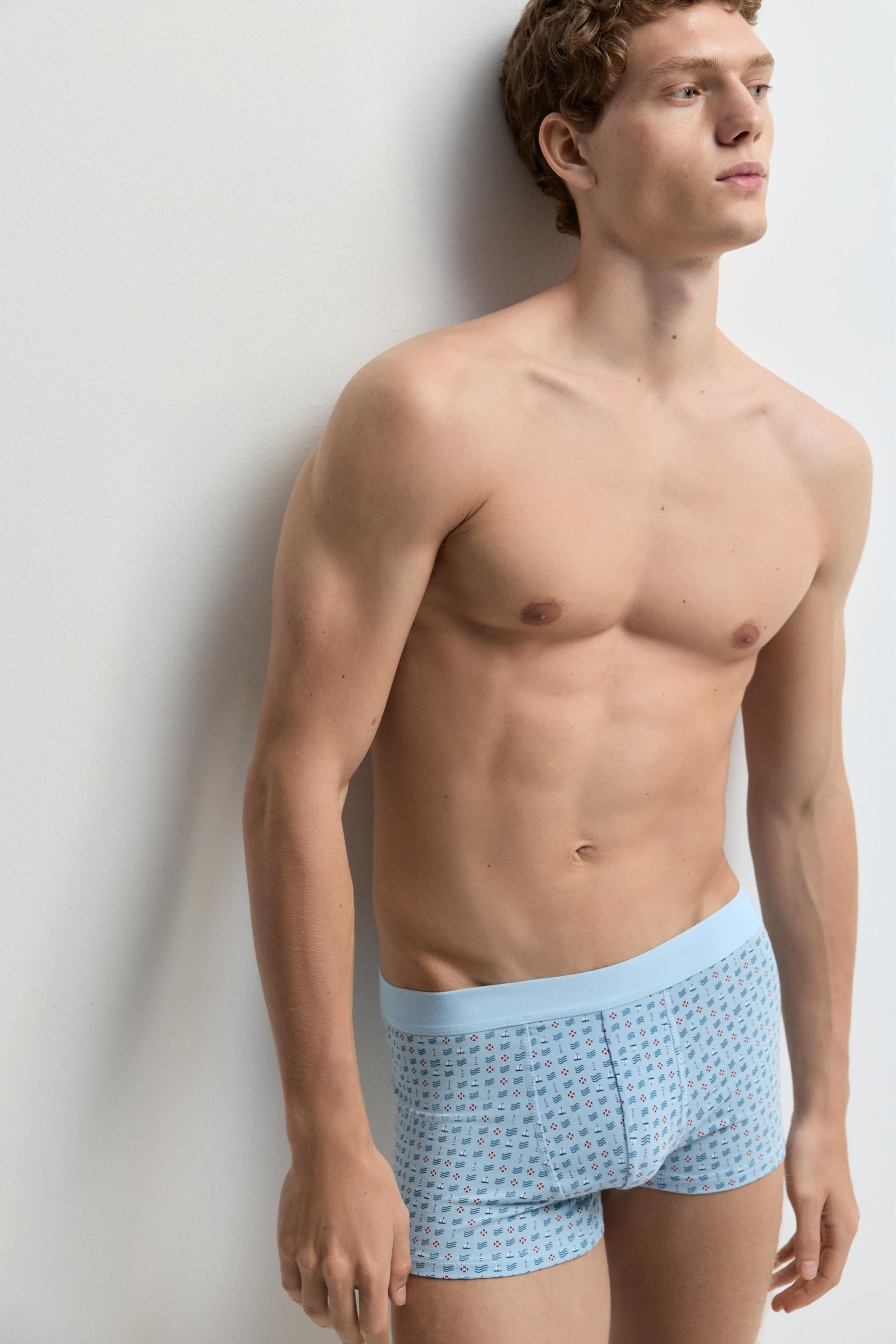 Contrast Boxers (5-Pack) — BLUE