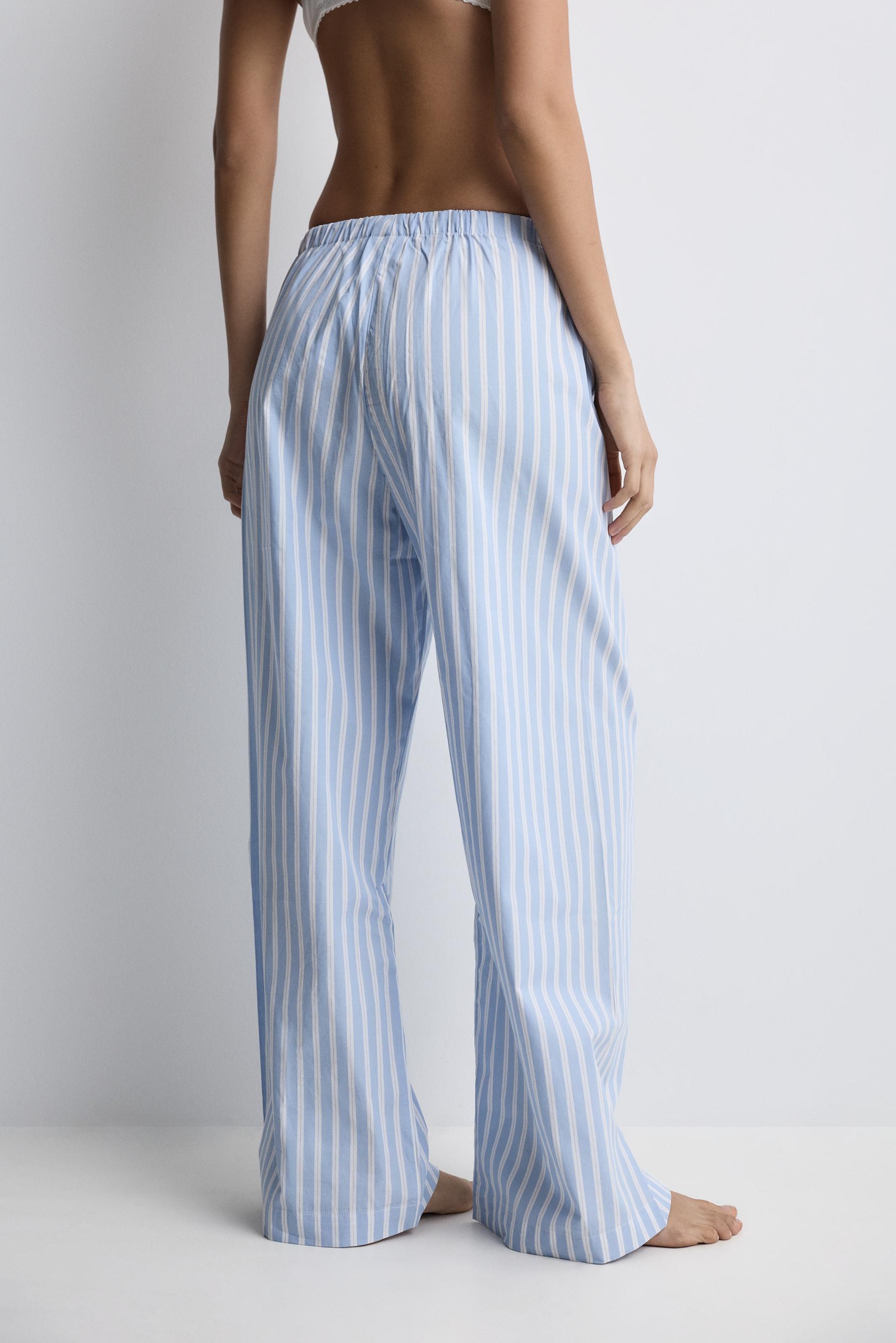 Striped pyjama bottoms — FADED SKY BLUE