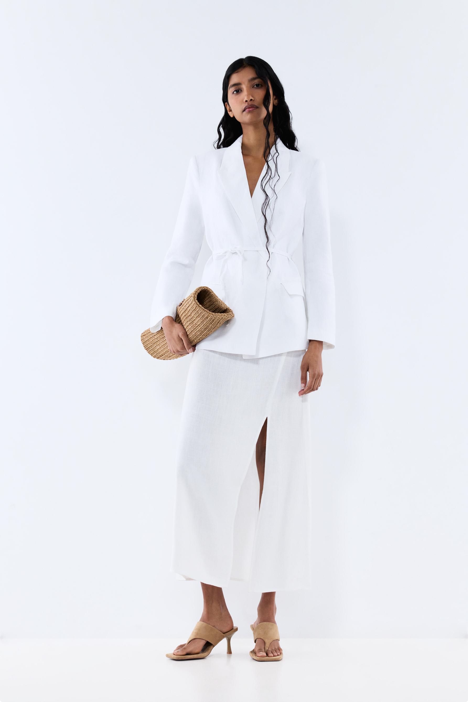Rustic midi skirt — WHITE