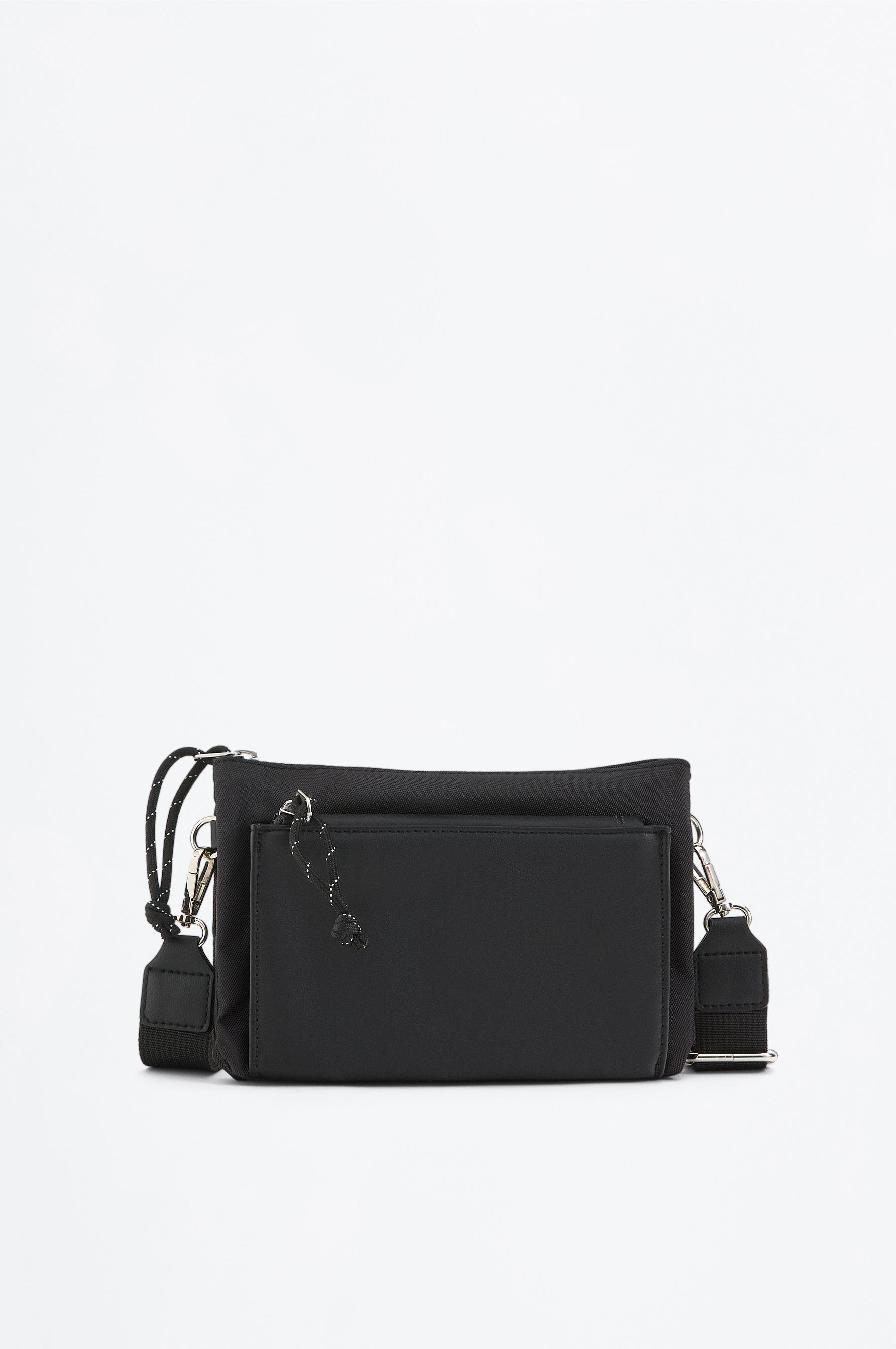 Nylon shoulder bag — BLACK