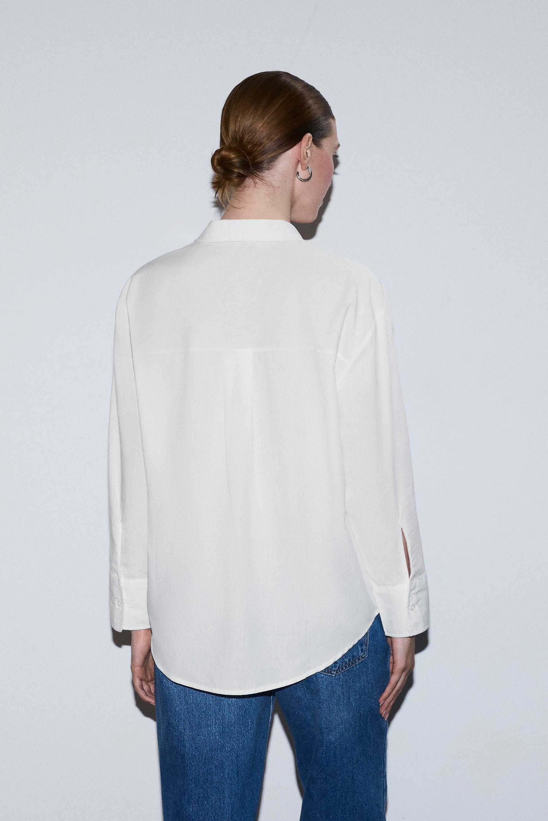 Basic poplin shirt — WHITE