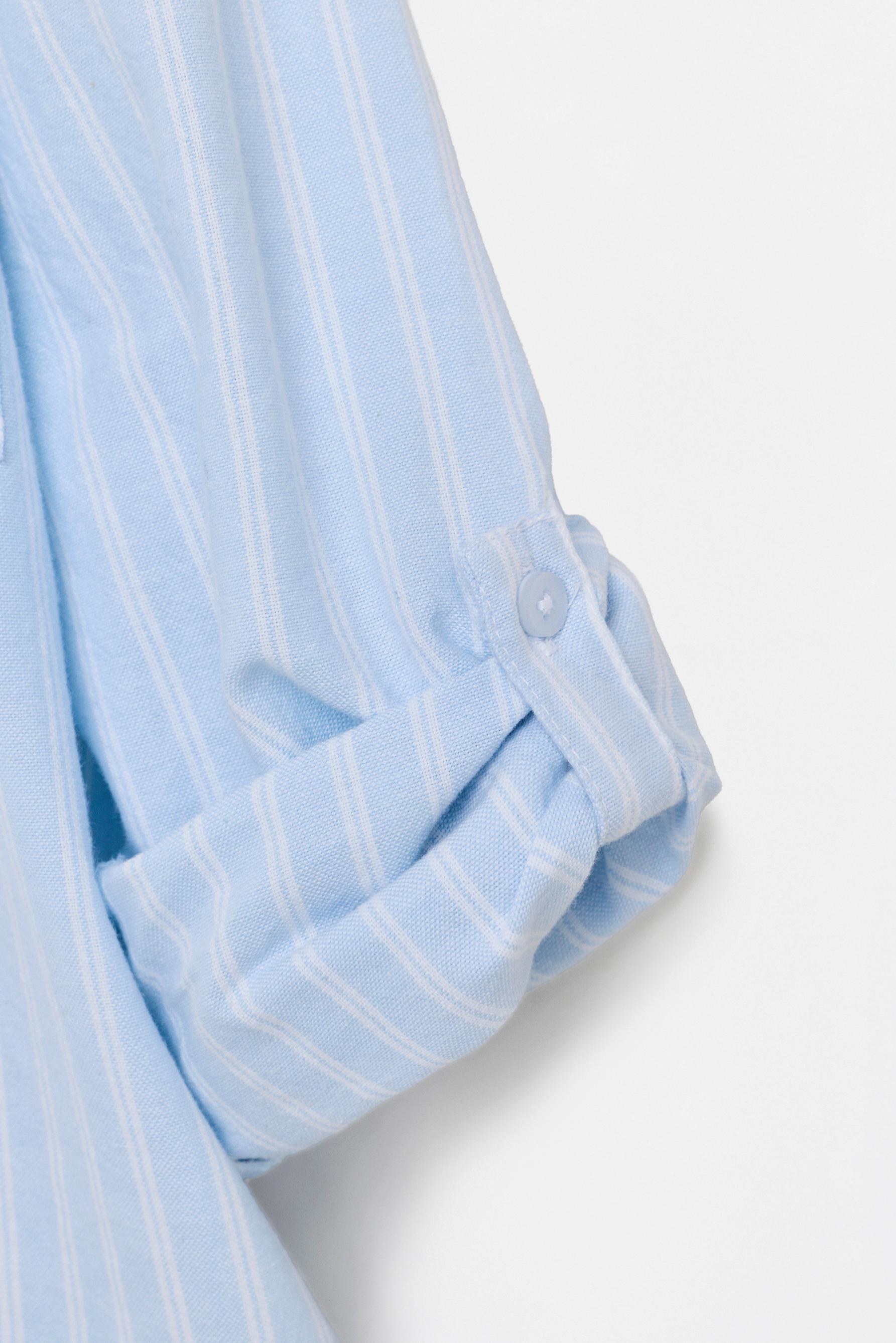 Striped shirt and ribbed T-shirt pack — WATER BLUE
