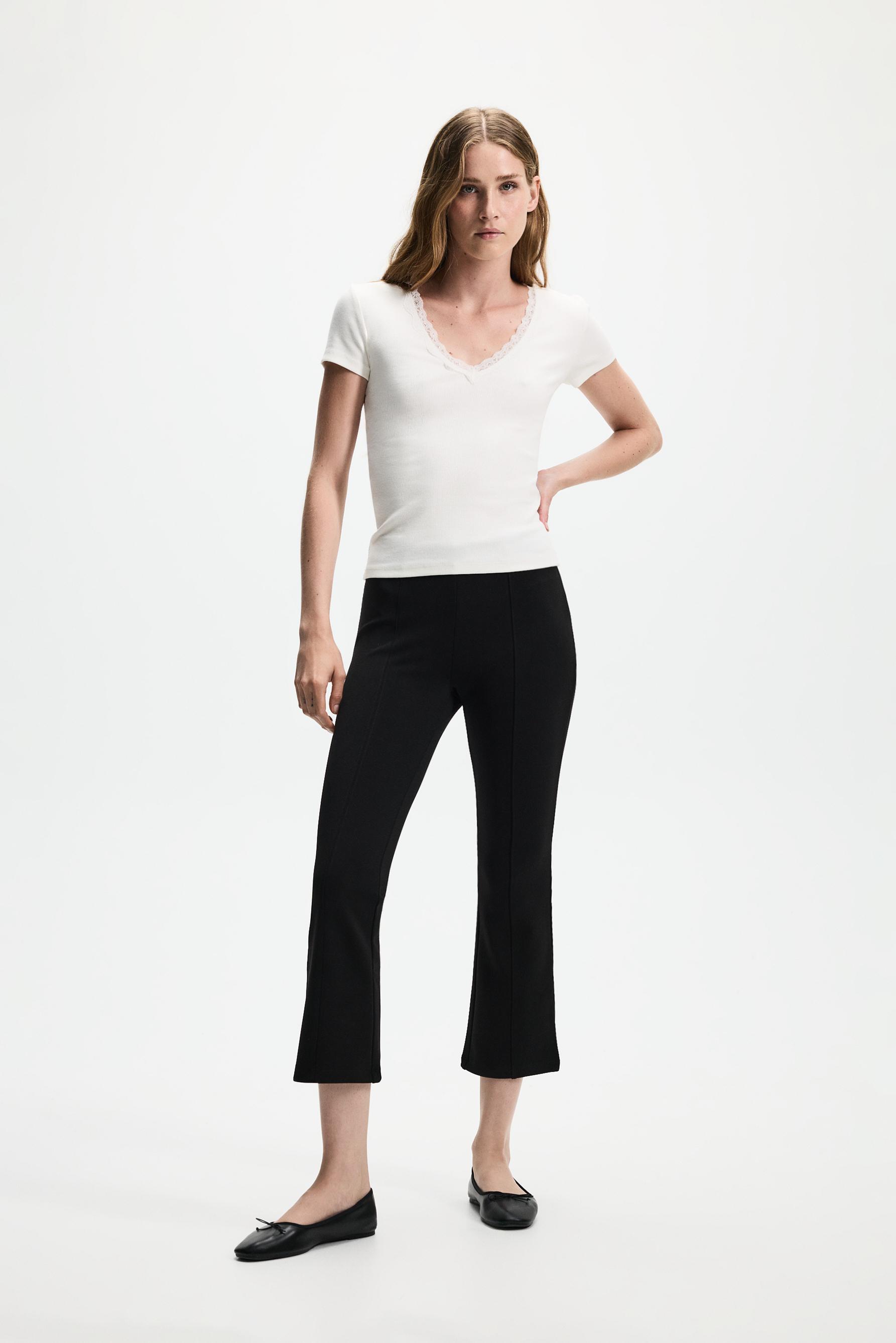 Shaping bell bottom trousers — BLACK