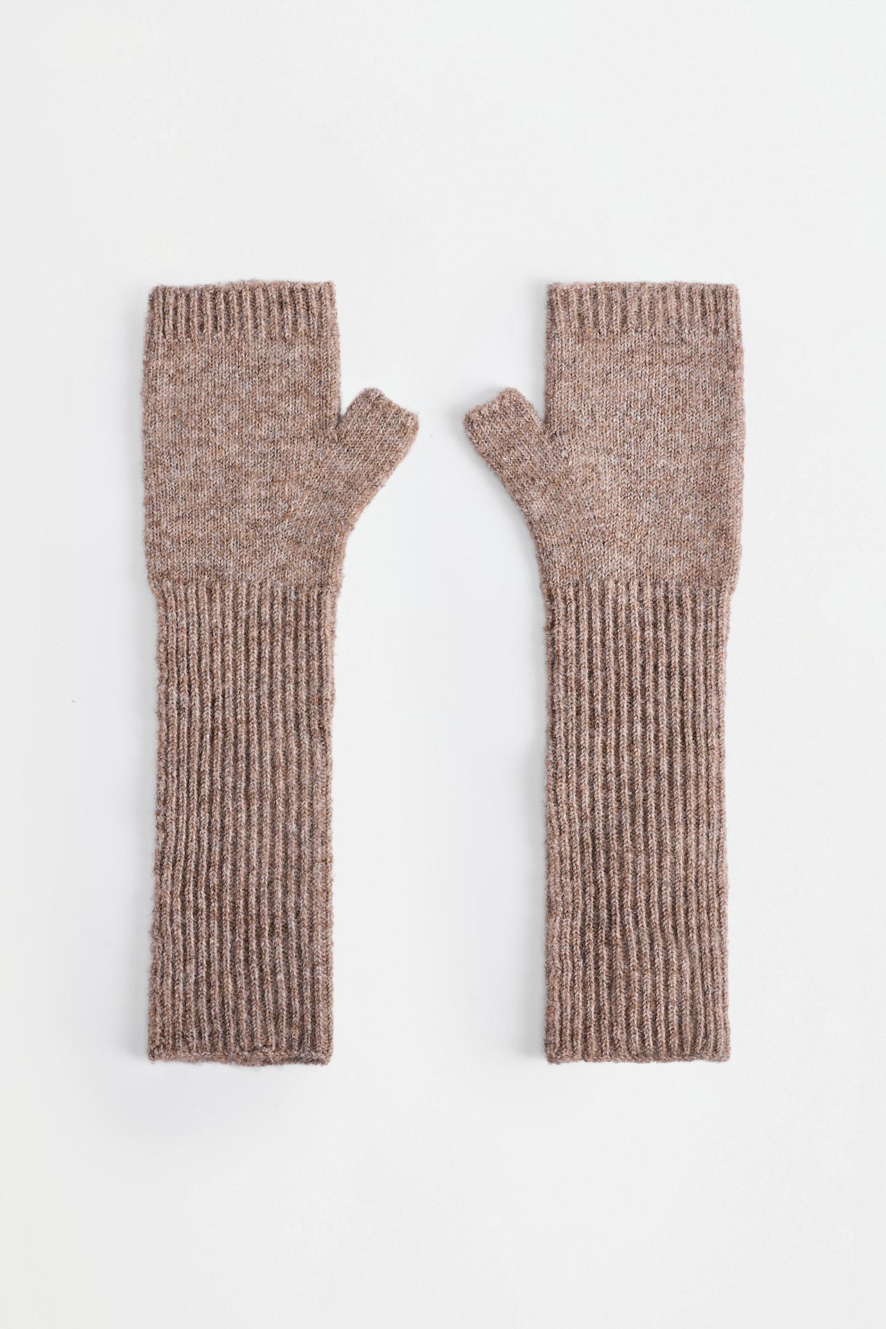 Long mitten gloves — TAUPE BROWN