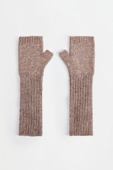 Long mitten gloves — TAUPE BROWN 1