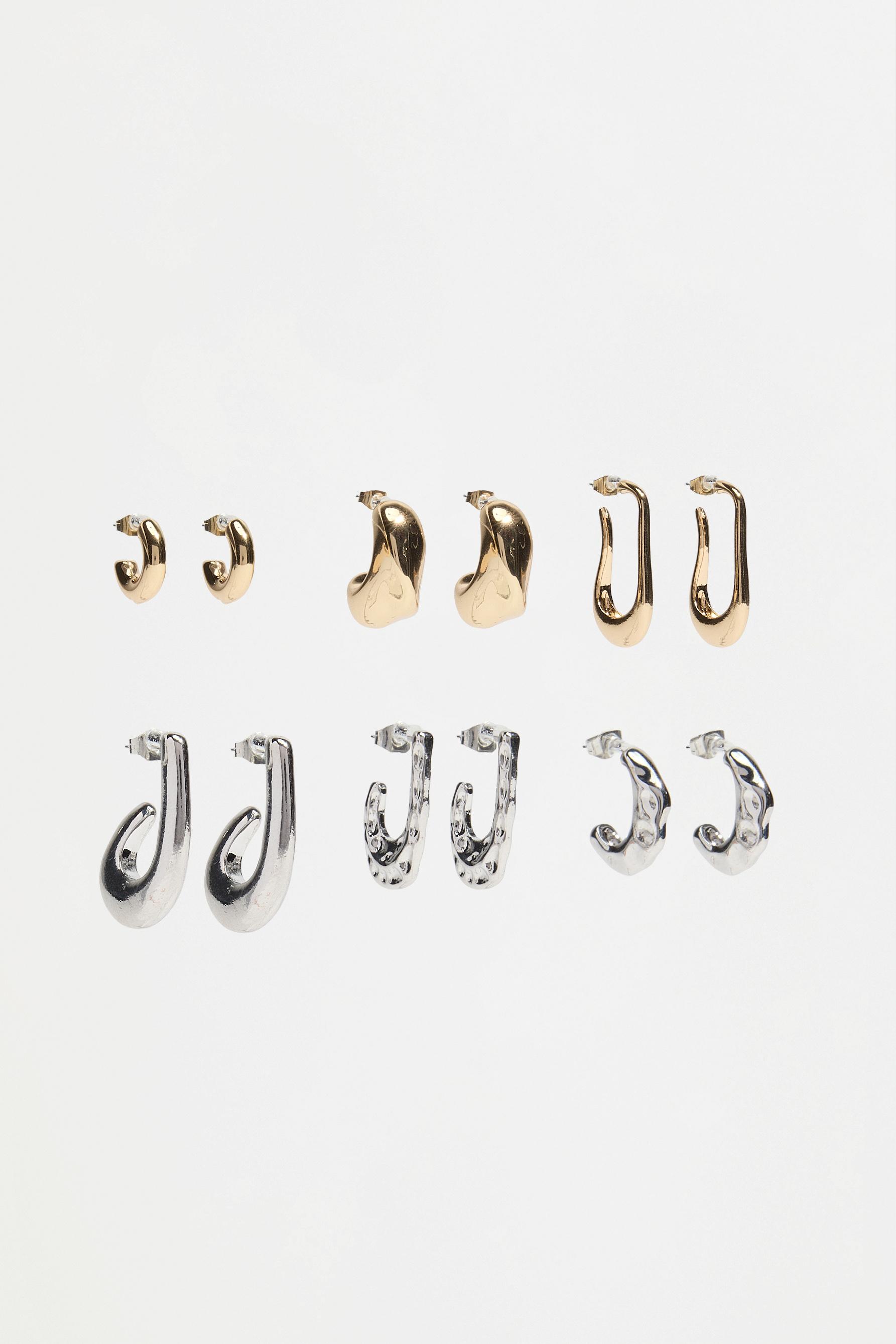 Mismatched earrings (6-Pack) — GOLD - SILVER