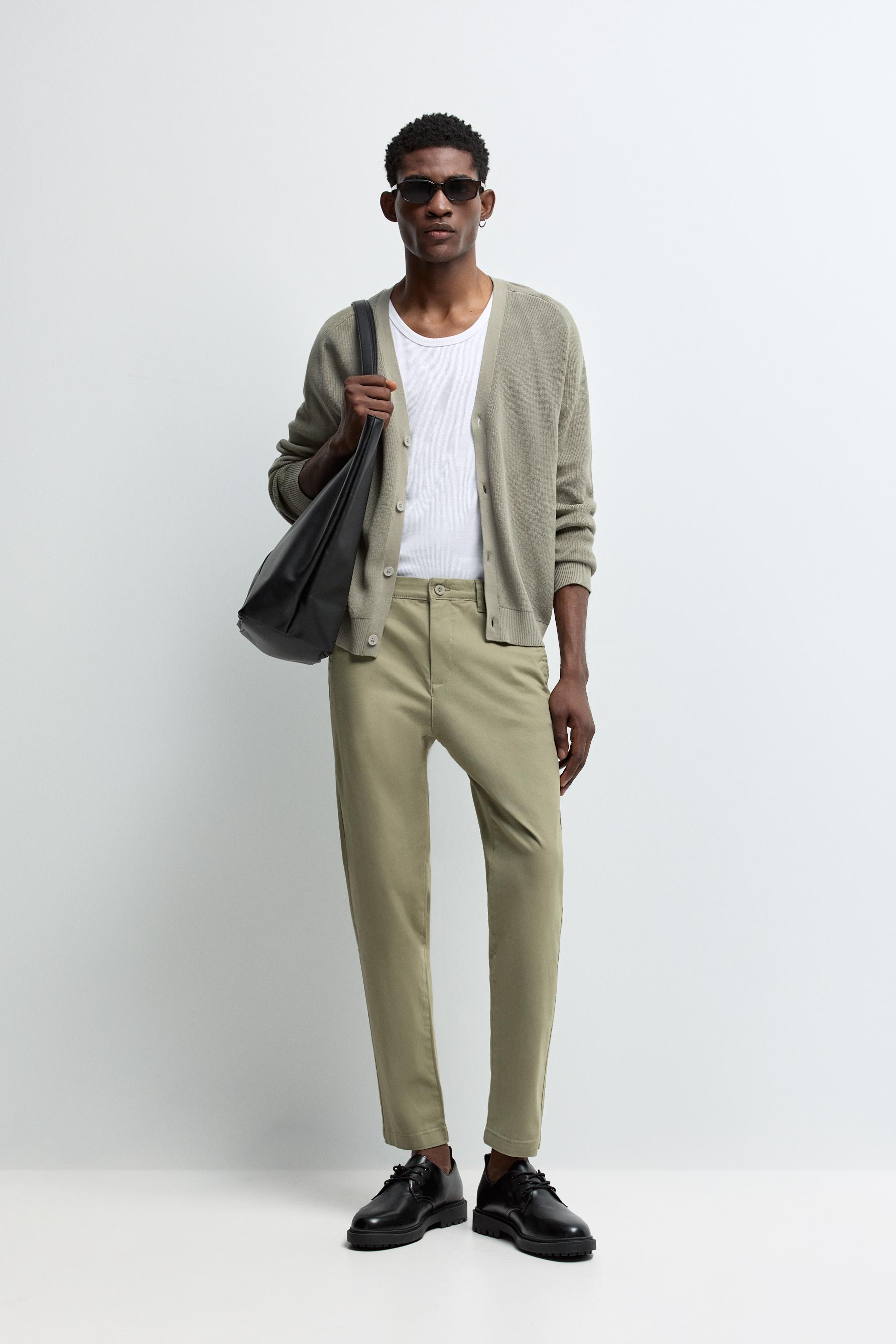 Skinny chino trousers — GREEN