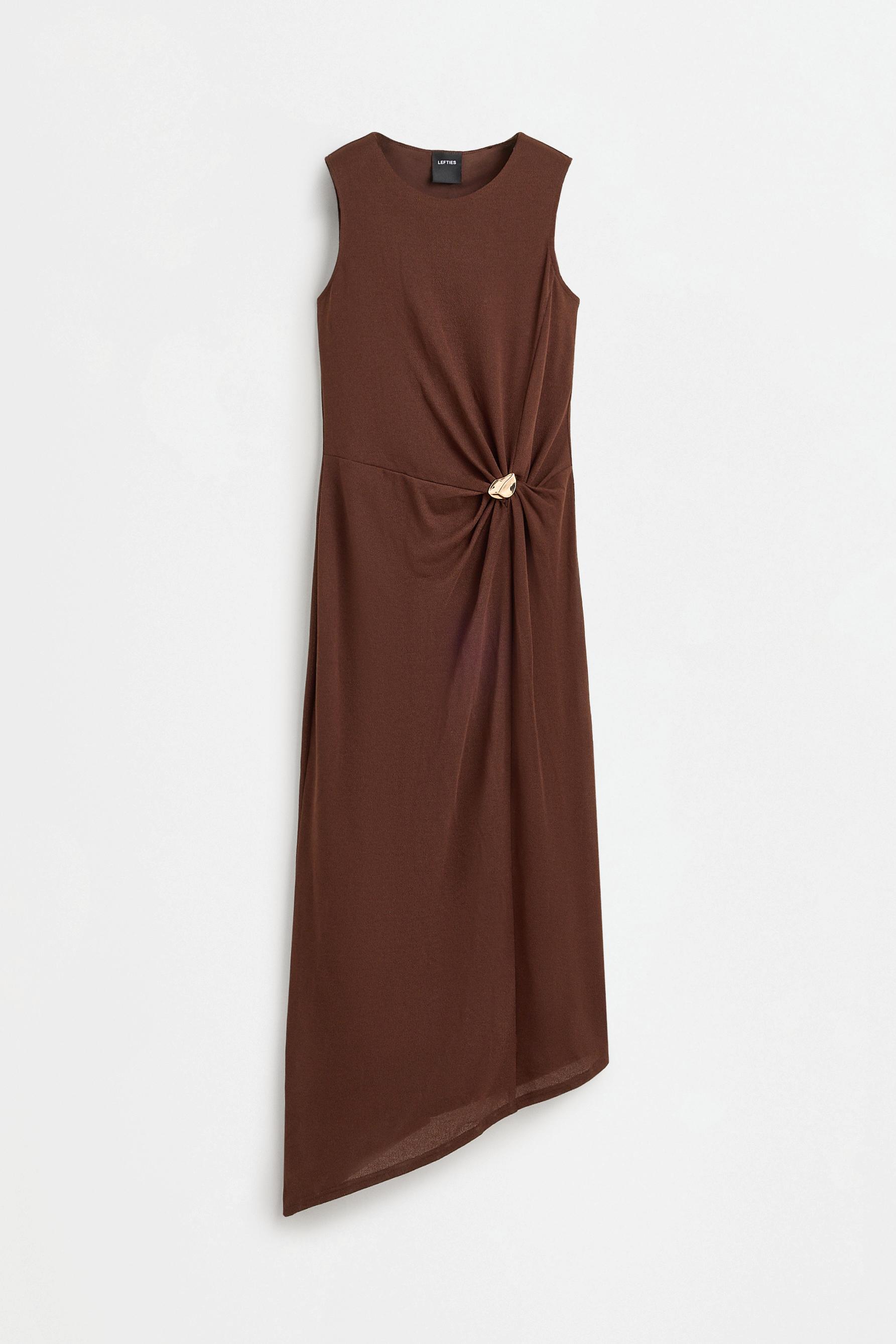 Jewel midi dress — BROWN