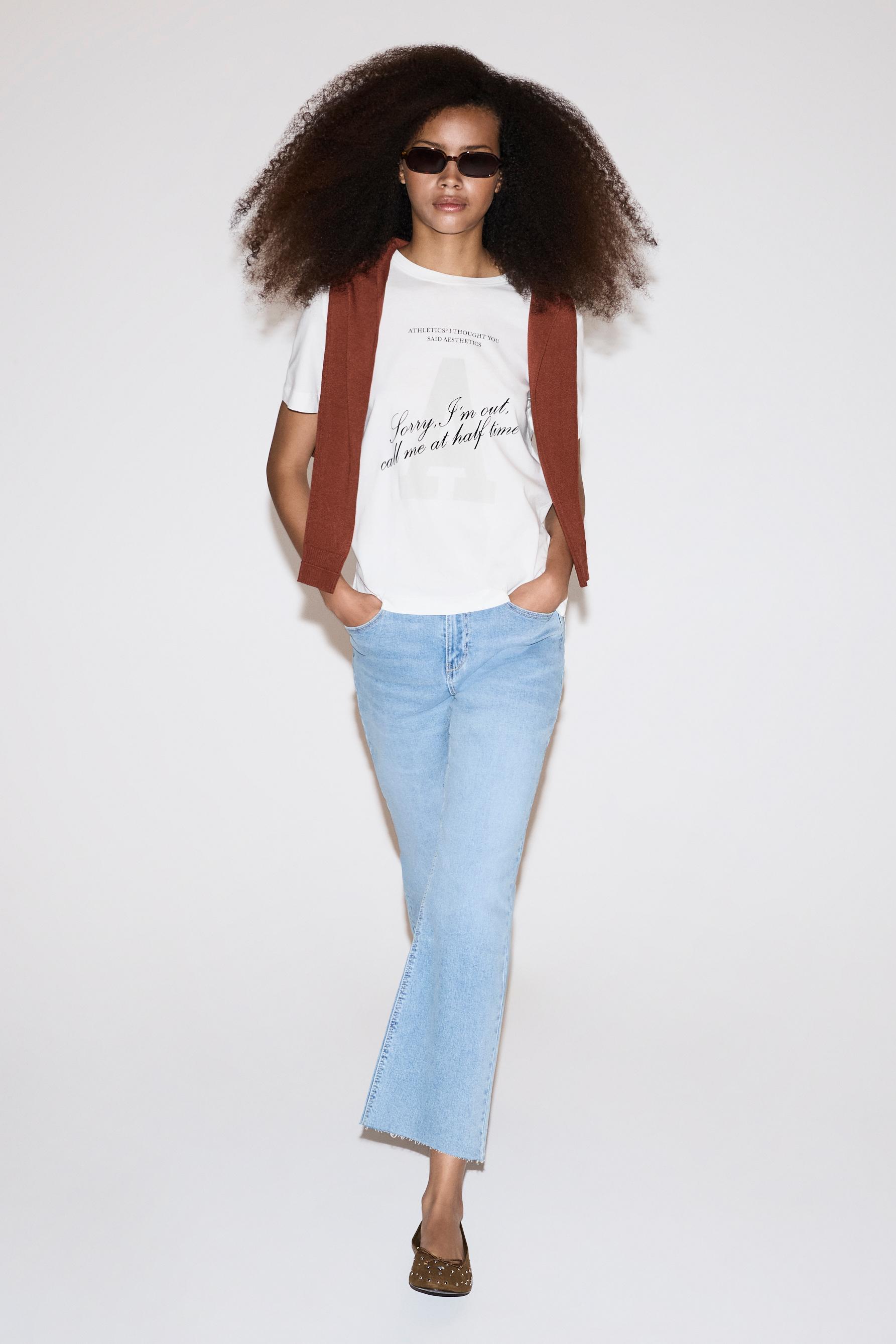 Printed T-shirt — WHITE/GREY