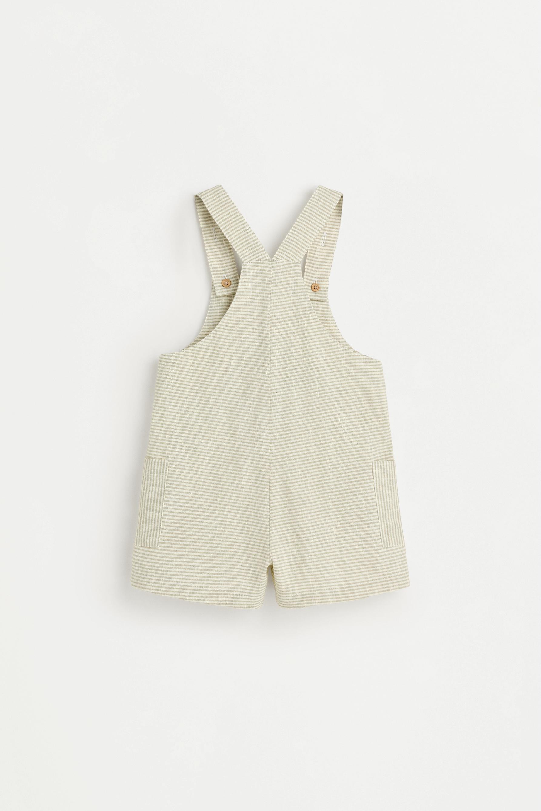 Striped short dungarees — GREENISH