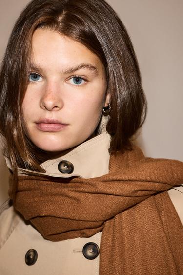 Plain scarf with fringe — TOFFEE 1