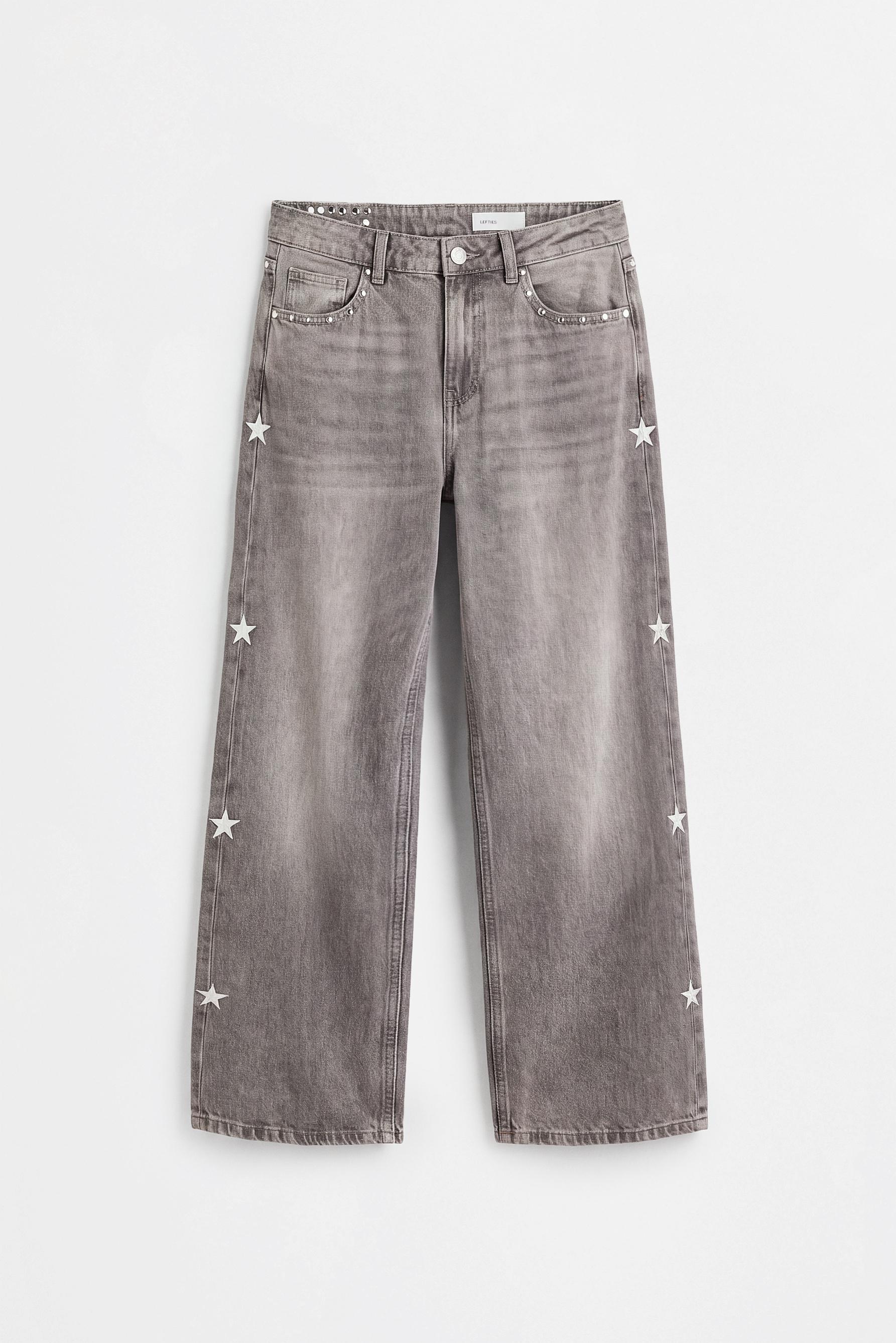 Jeans baggy estrellas bordadas