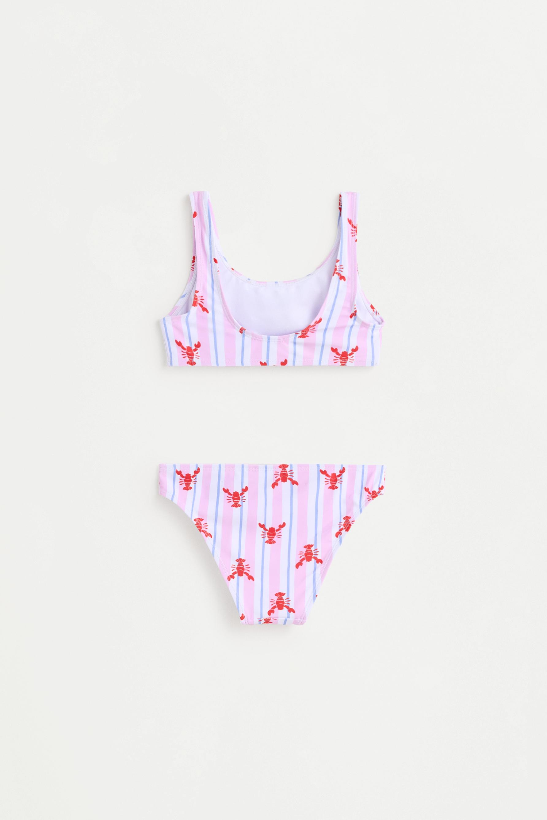 Striped print bikini — PINK