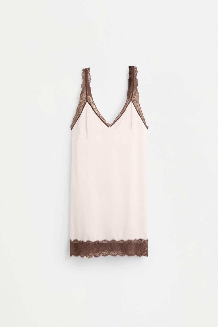 Lace slip dress - UNDERWEAR | PYJAMAS - Woman | LEFTIES Oman