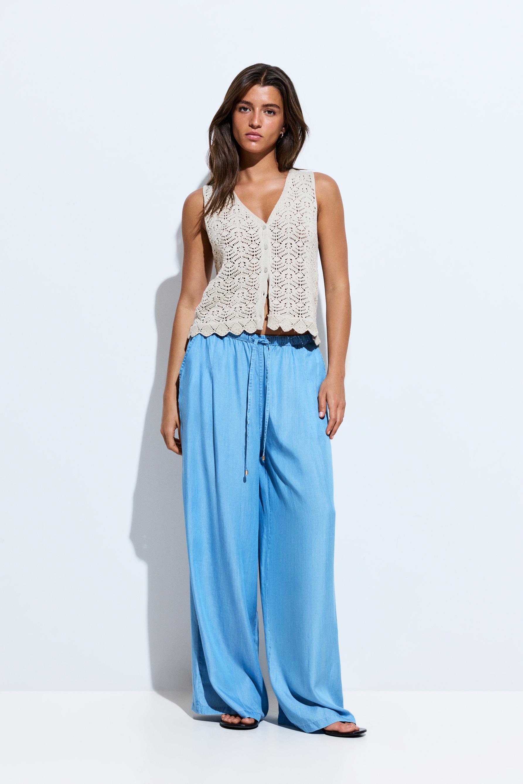 Lightweight wide-leg jeans — PALE BLUE