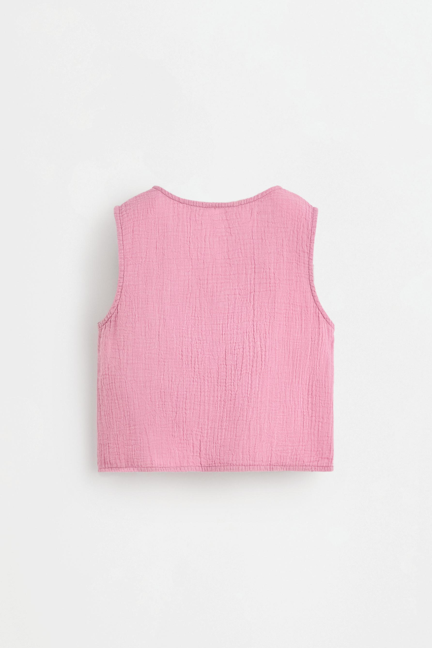 Swiss embroidery vest — PALE PINK