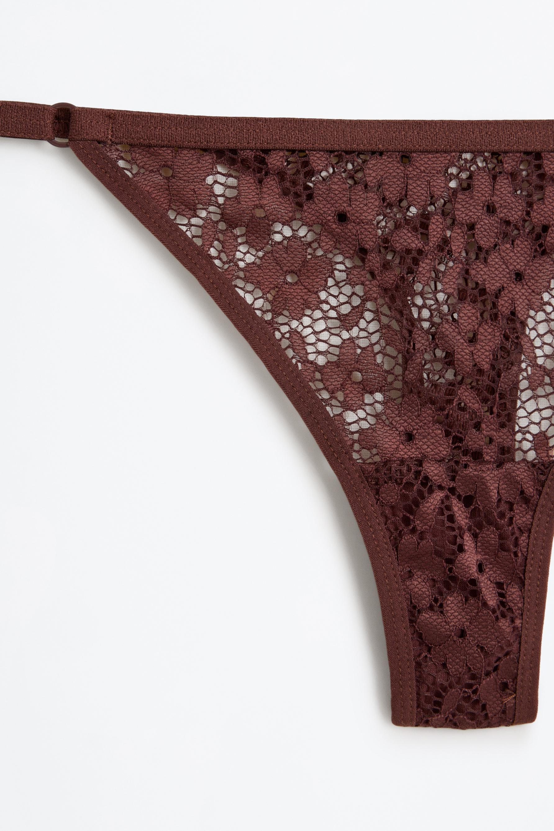 Lace thong — CHOCOLATE