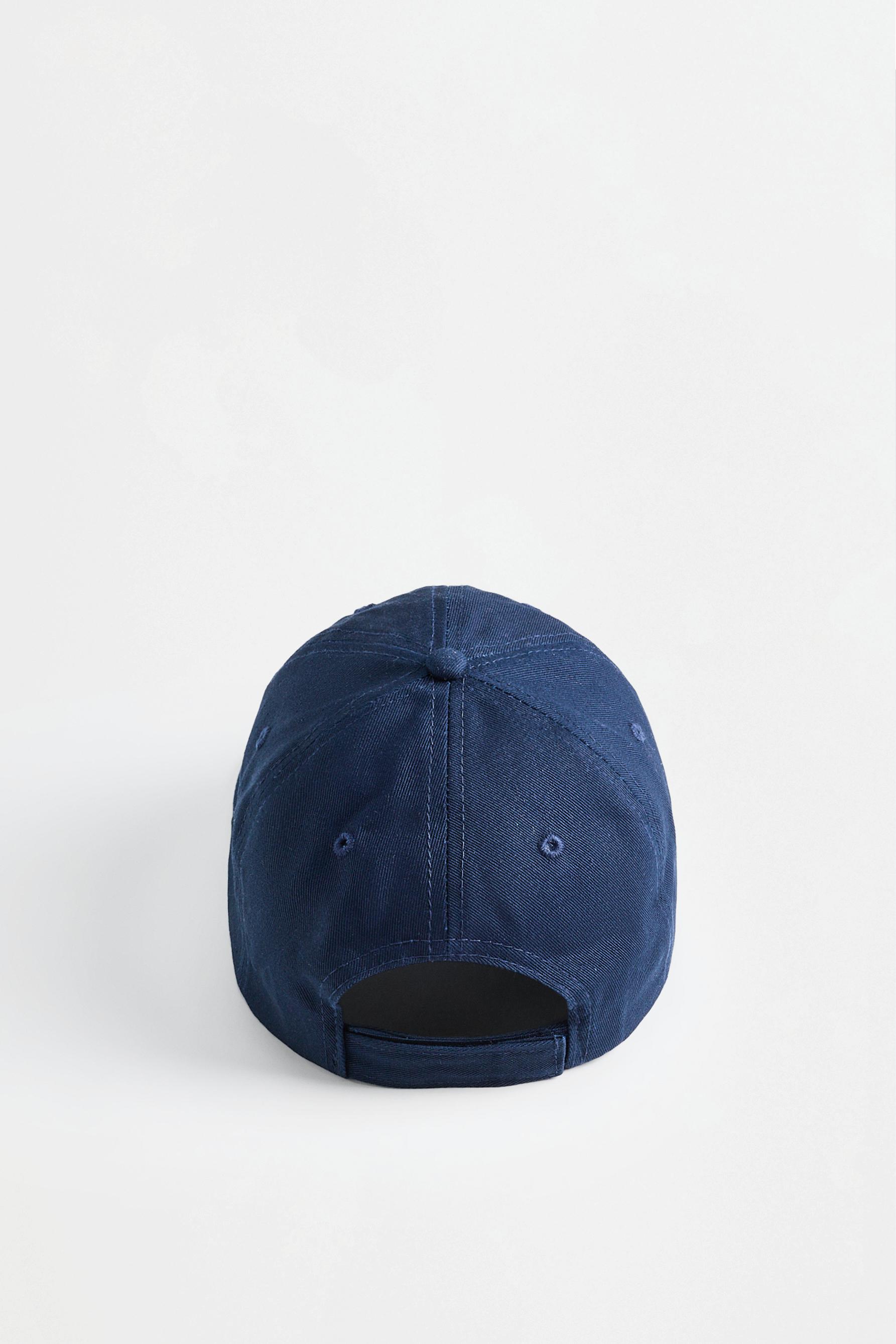 Text embroidery cap — BLUE/WHITE