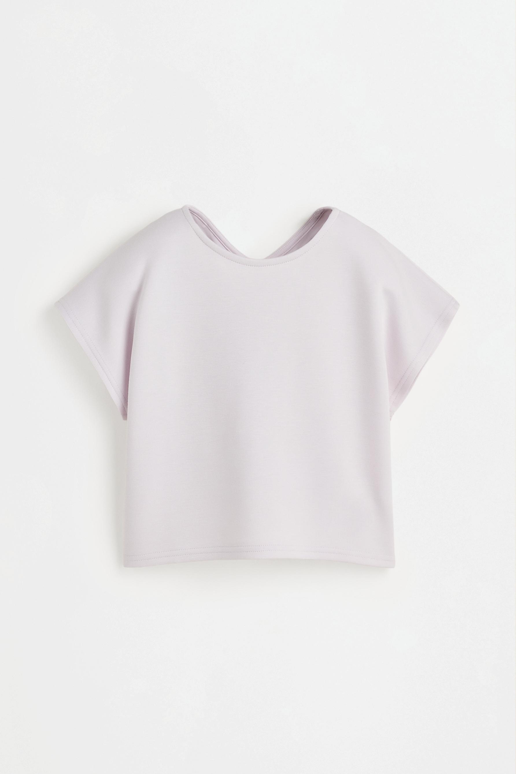 Flowing cross-back T-shirt — LILAC