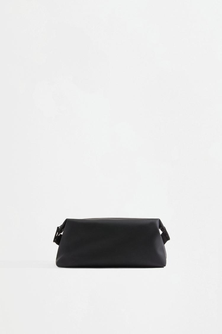 Rubberised toiletry bag — BLACK