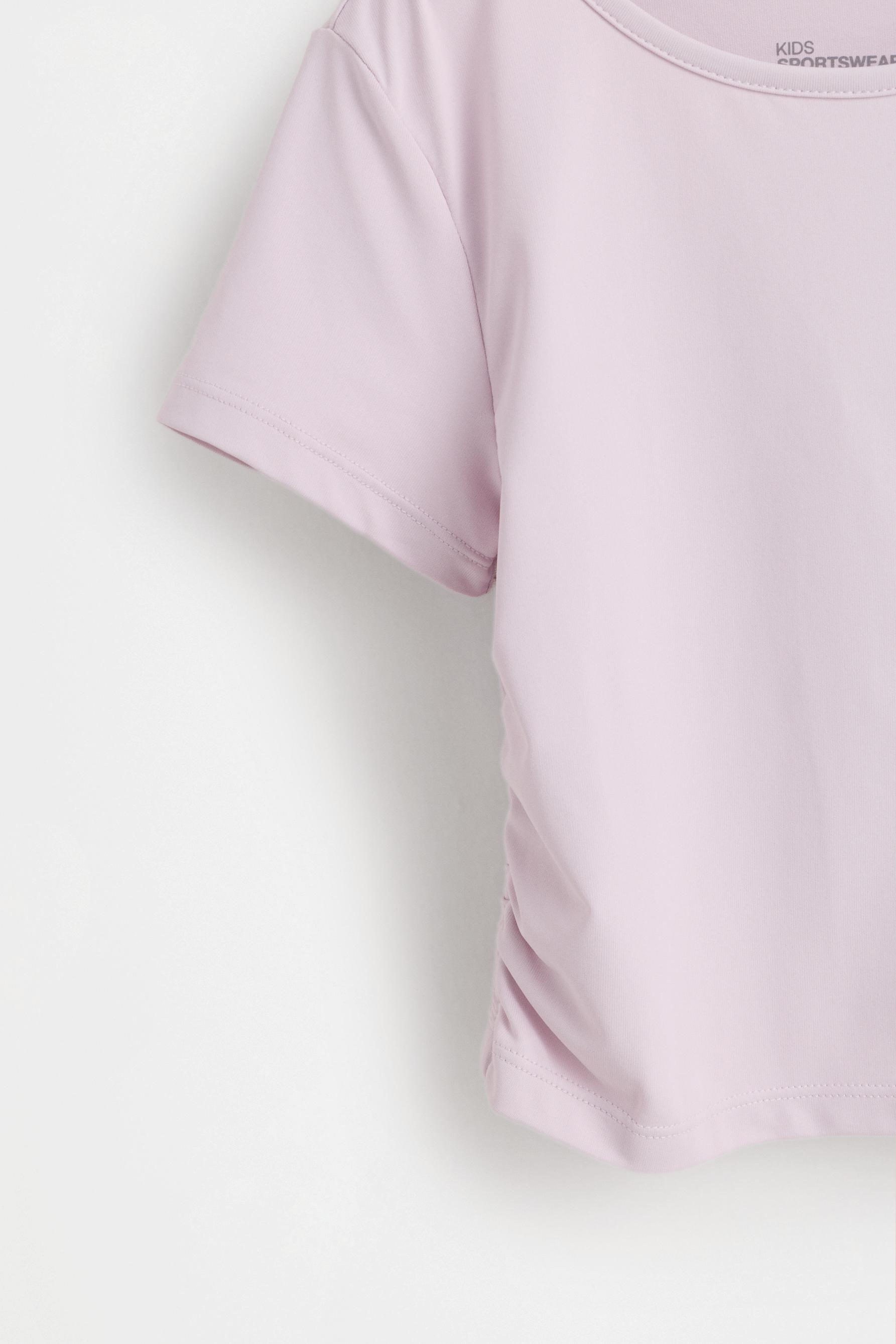 Ruched sports T-shirt — PALE MAUVE