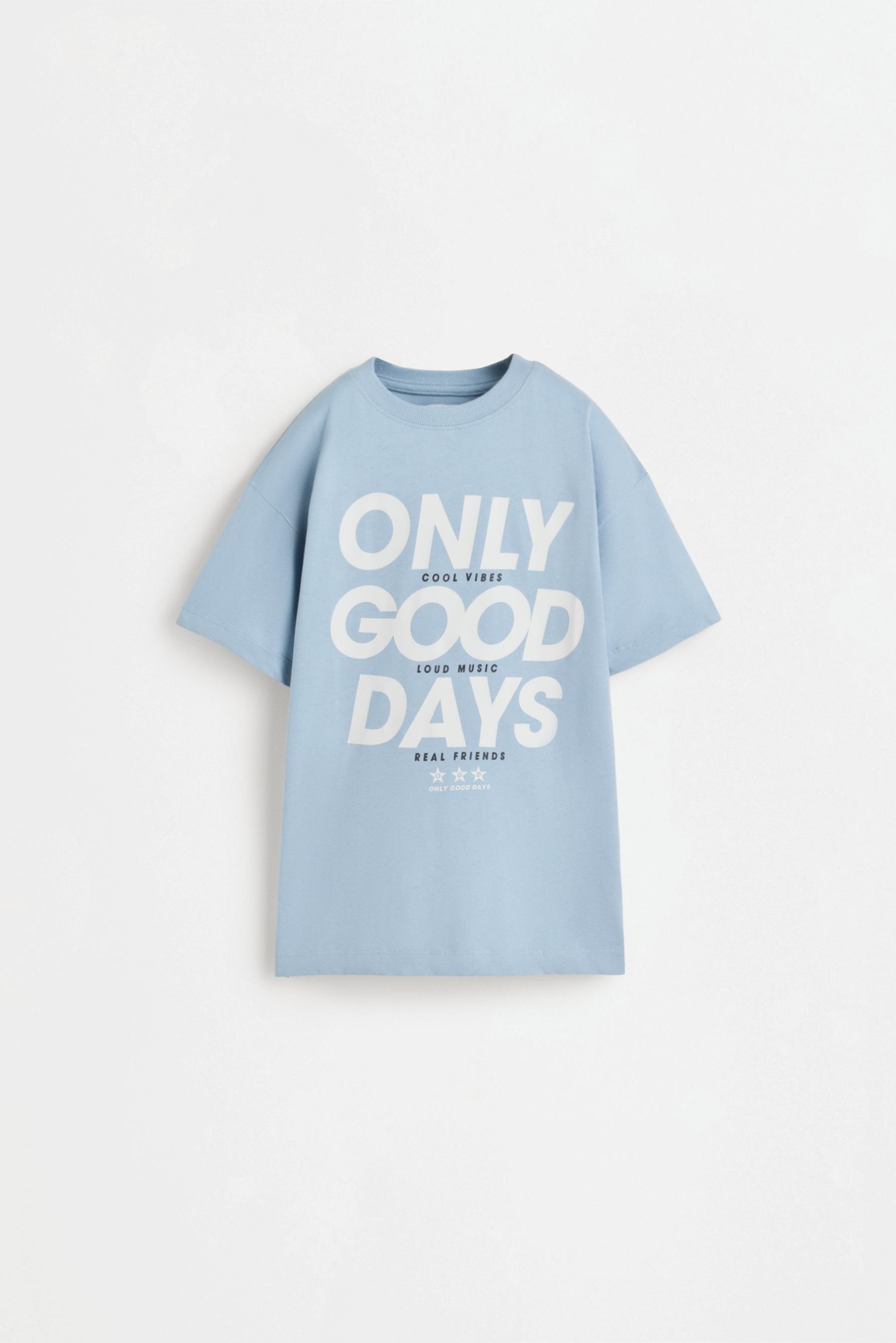 Printed T-shirt — FADED SKY BLUE