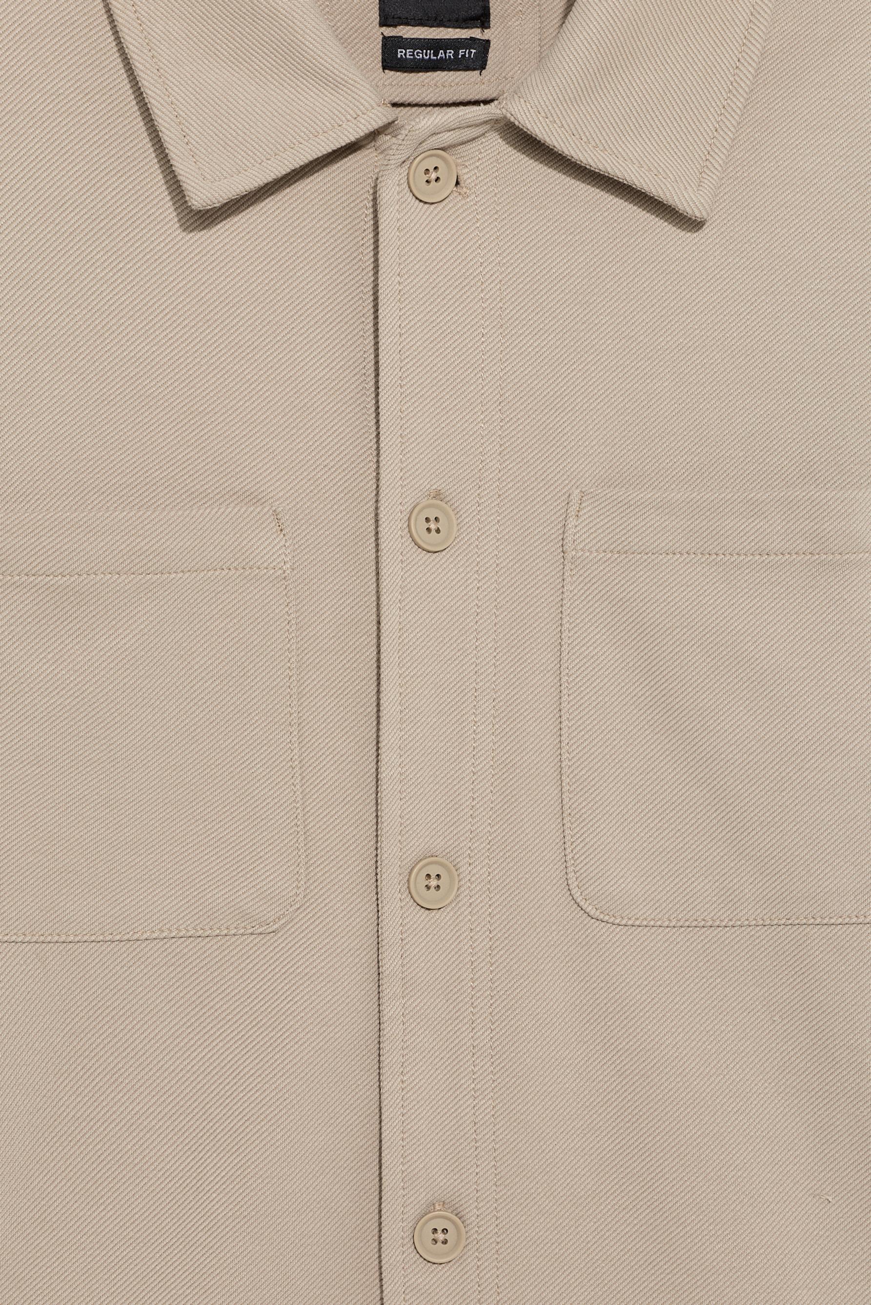 Textured pocket overshirt — ECRU