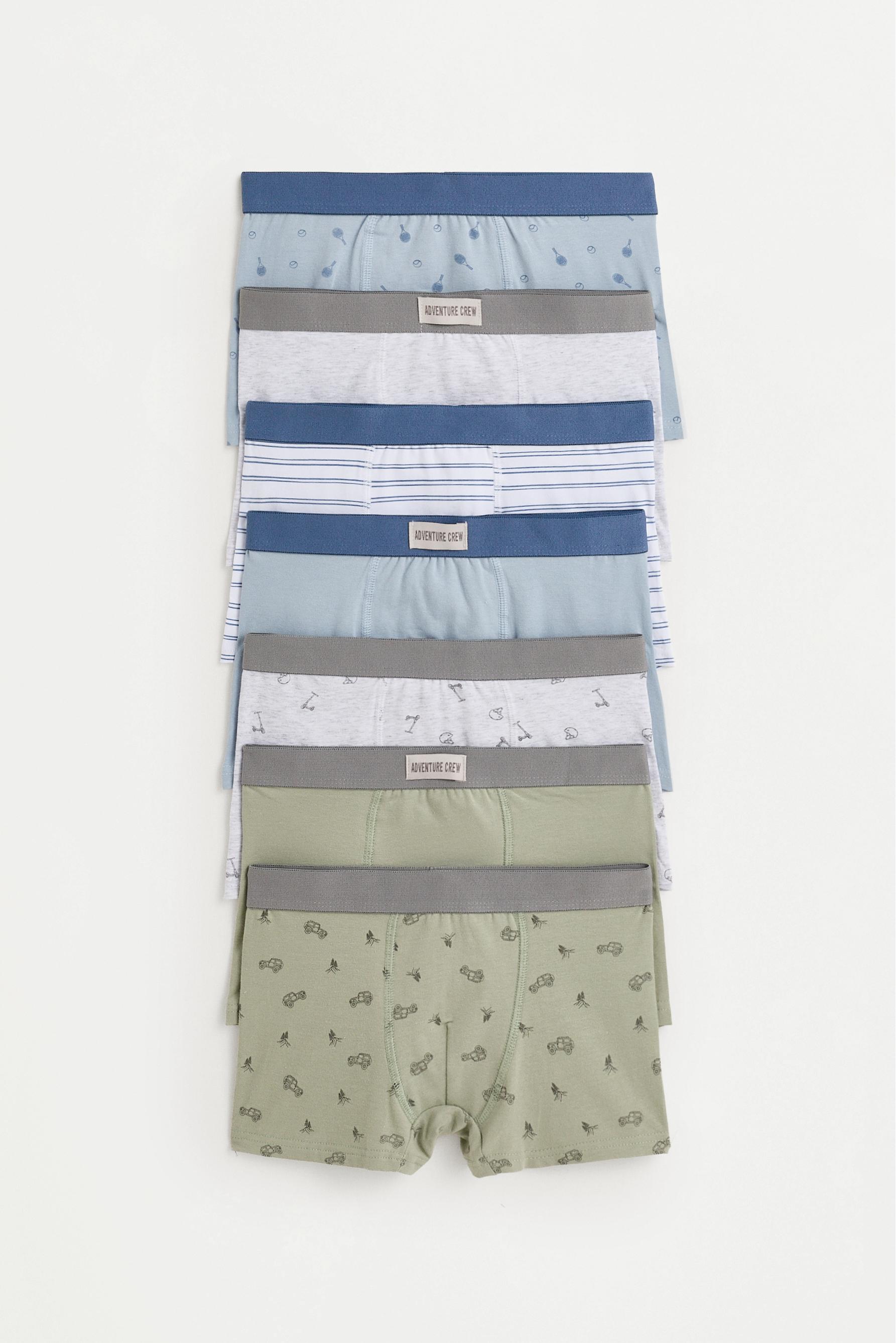 Pack of 7 contrast boxer briefs — GREENISH BLUE