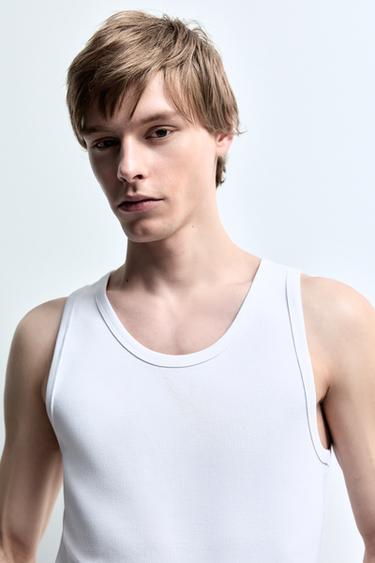 Ribbed vest top — OFF WHITE 3