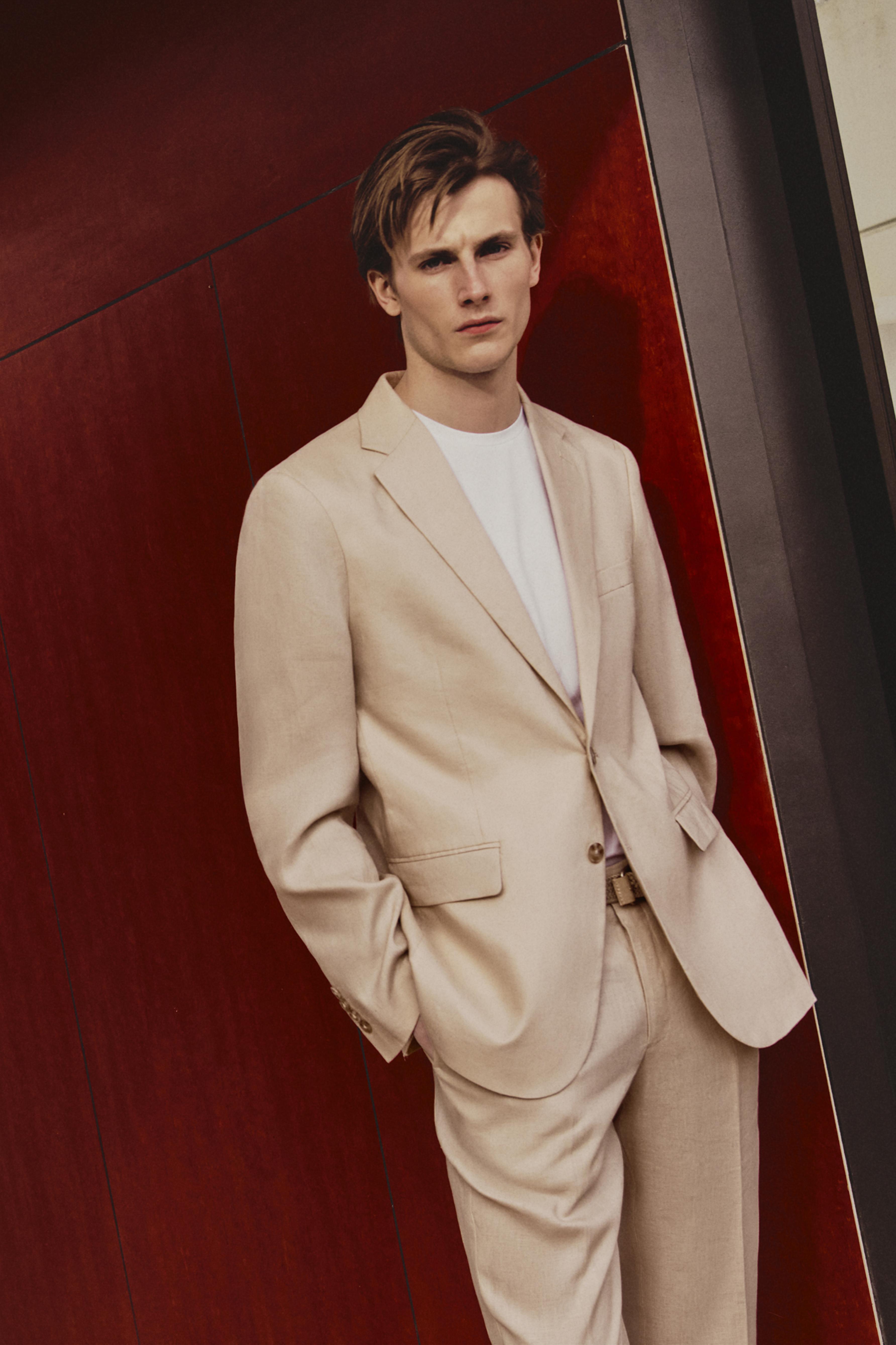 100% linen suit blazer — ECRU