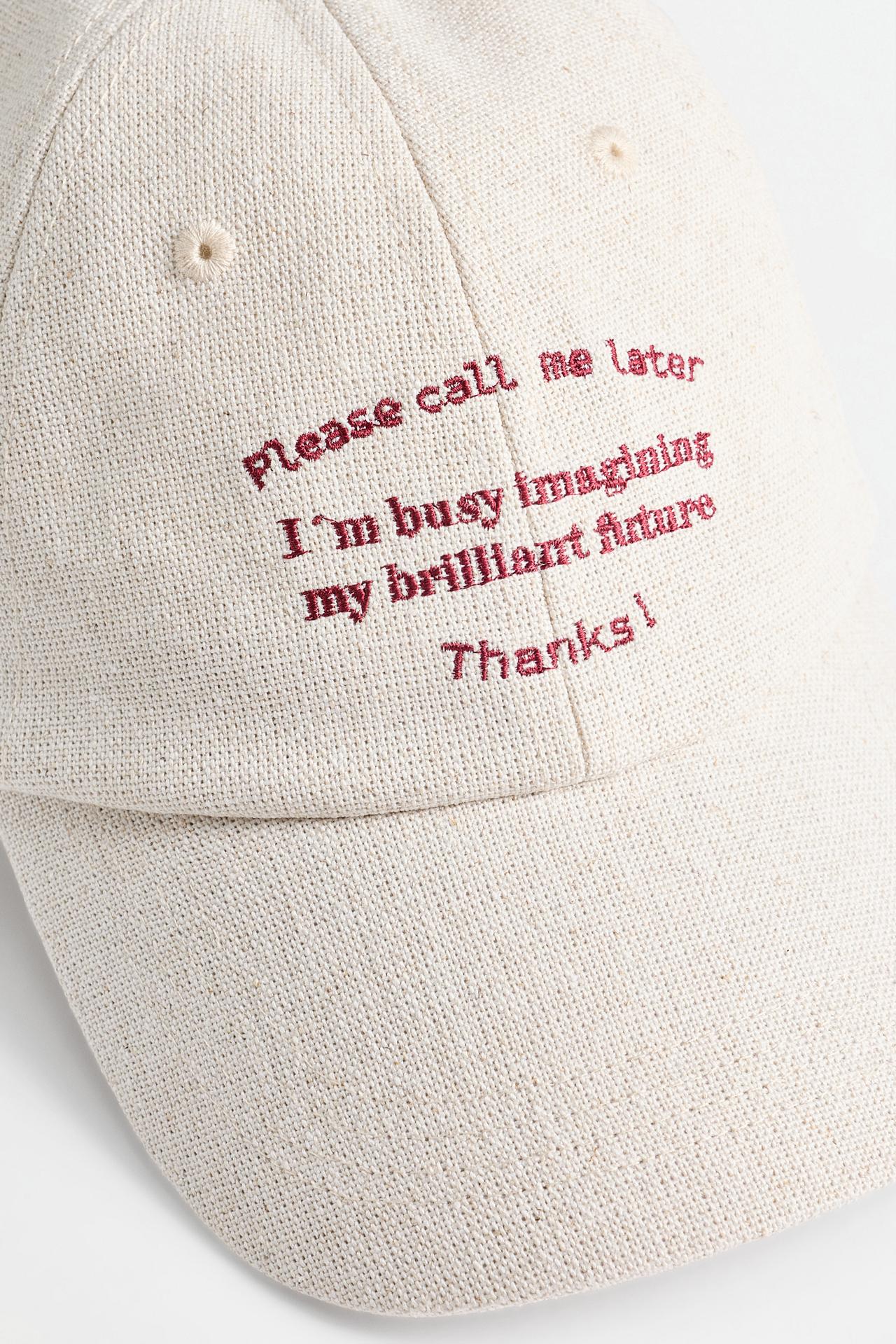 Embroidered cap — PALE ECRU