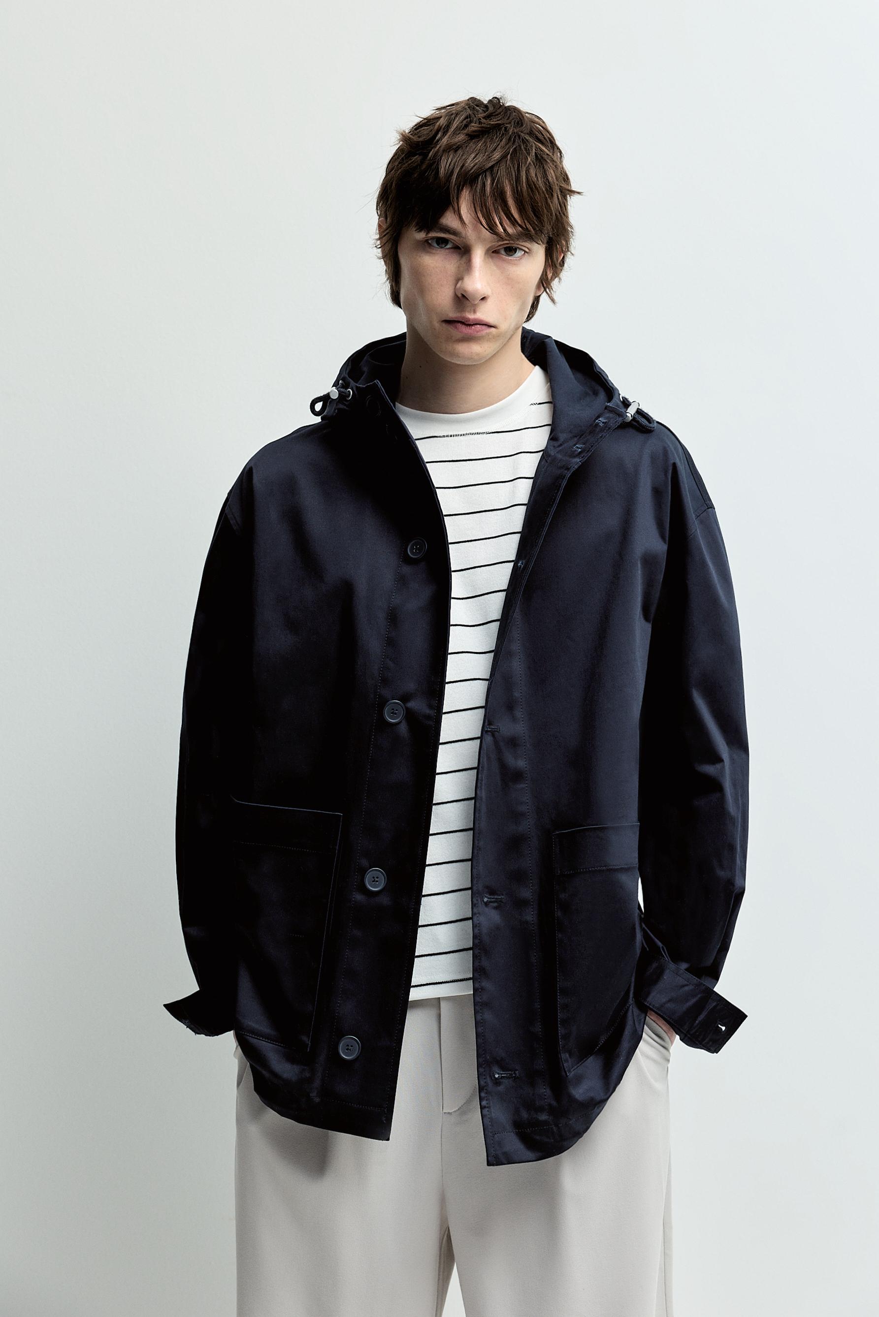 Parka capucha botones