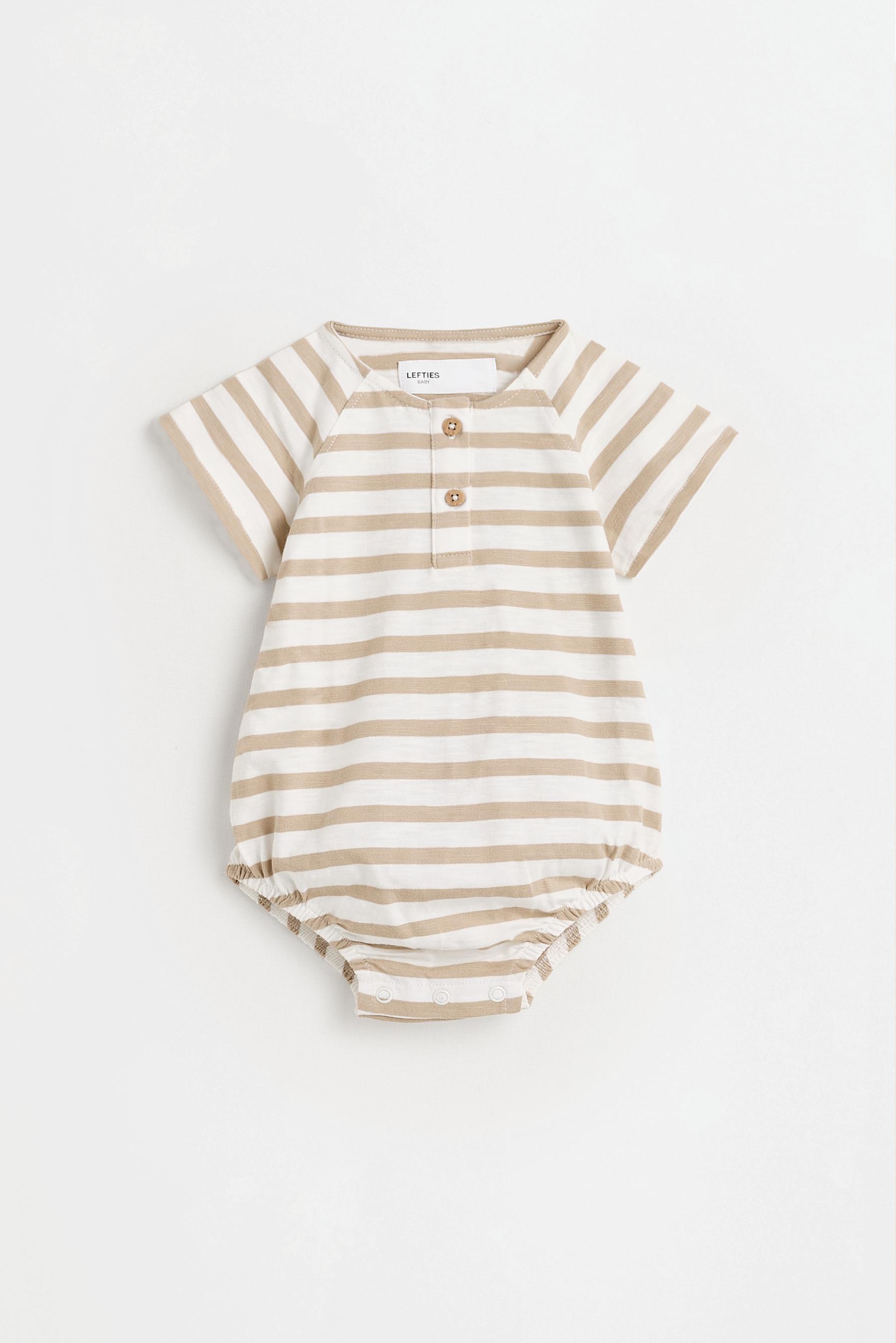 Striped bias cut romper — MINK