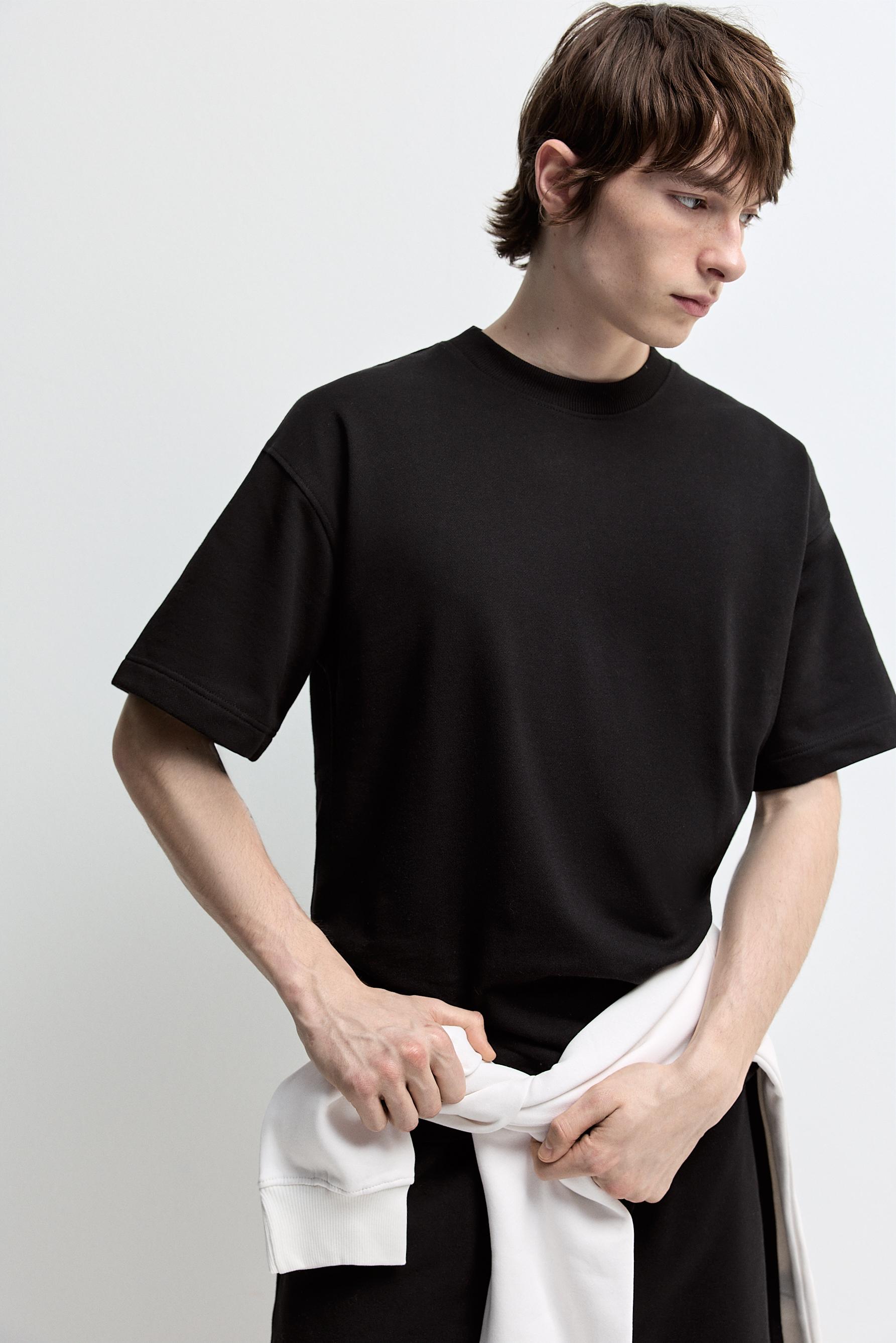 Short sleeve sweatshirt — BLACK