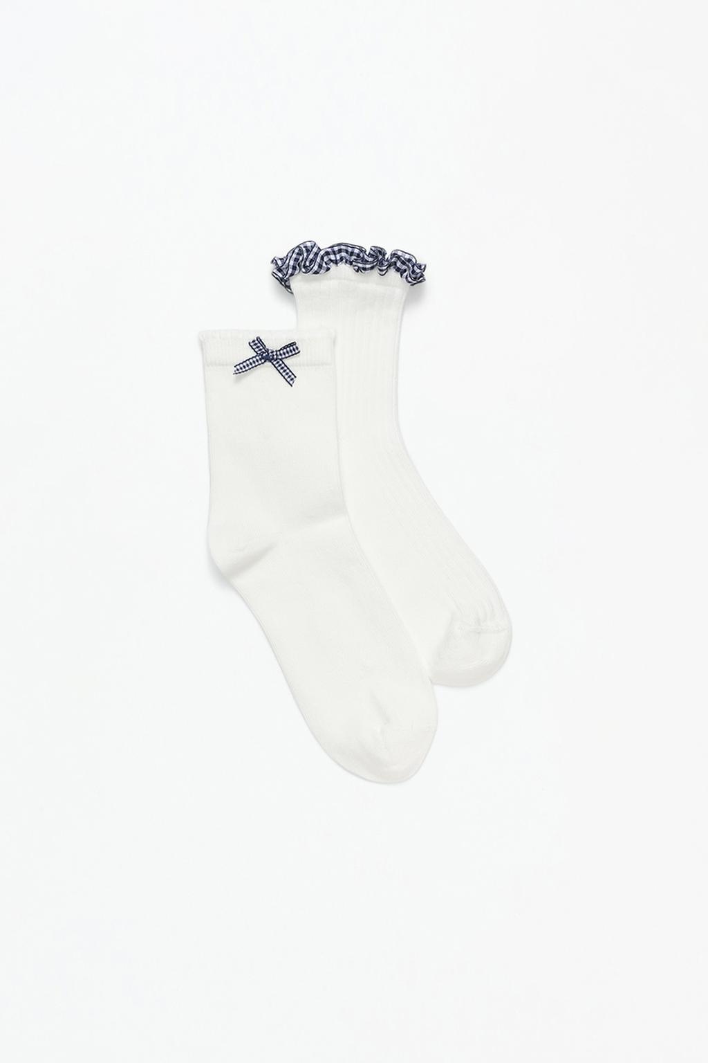 Pack of 2 pairs of gingham ankle socks