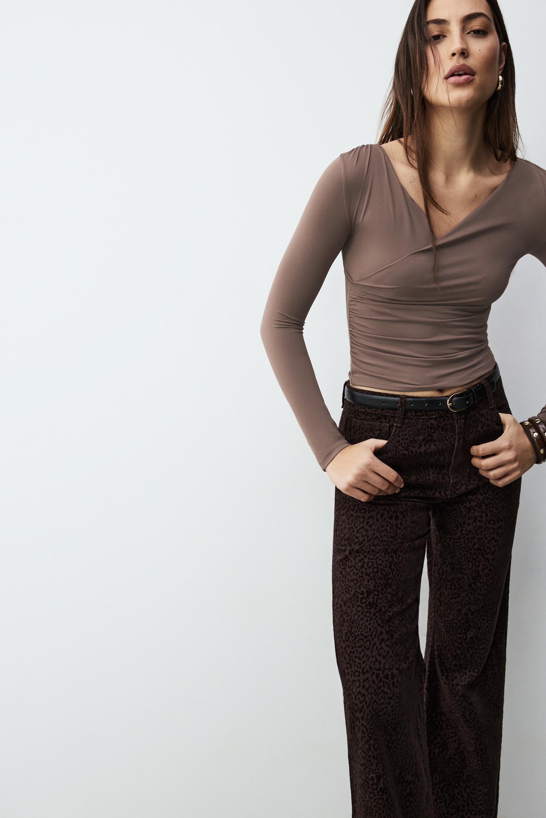 Top escote cruzado poliamida